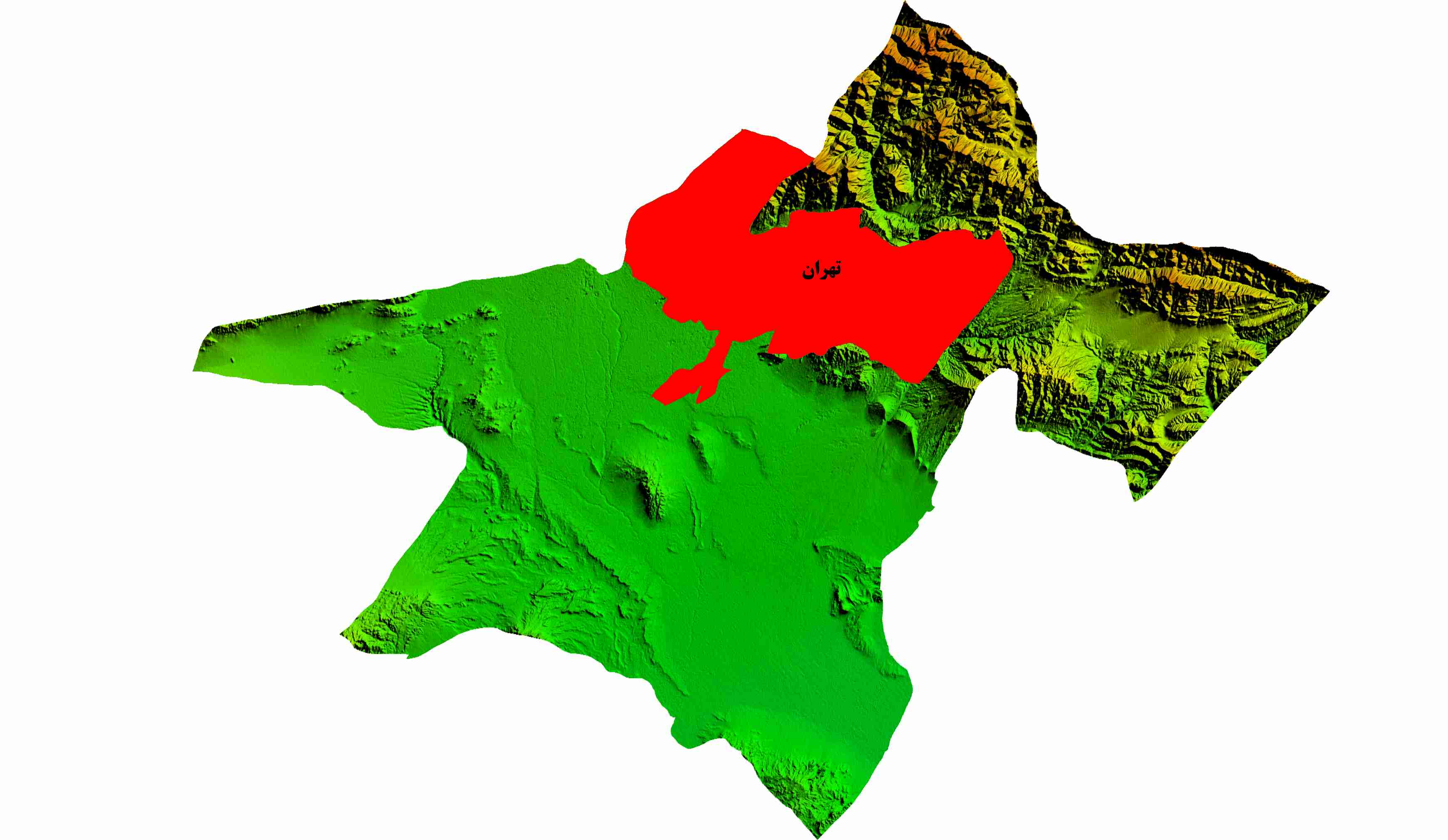نقشه DEM استان تهران-شهر تهران