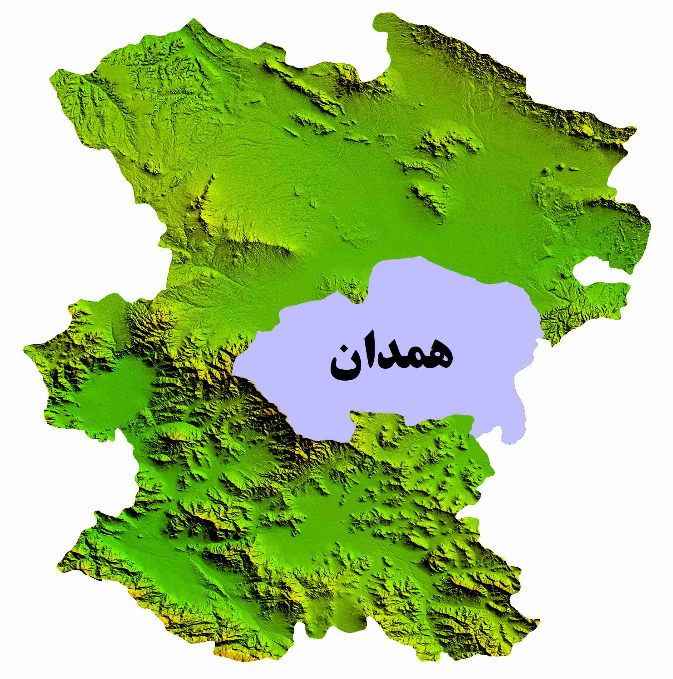 نقشه DEM  استان همدان-شهرستان همدان
