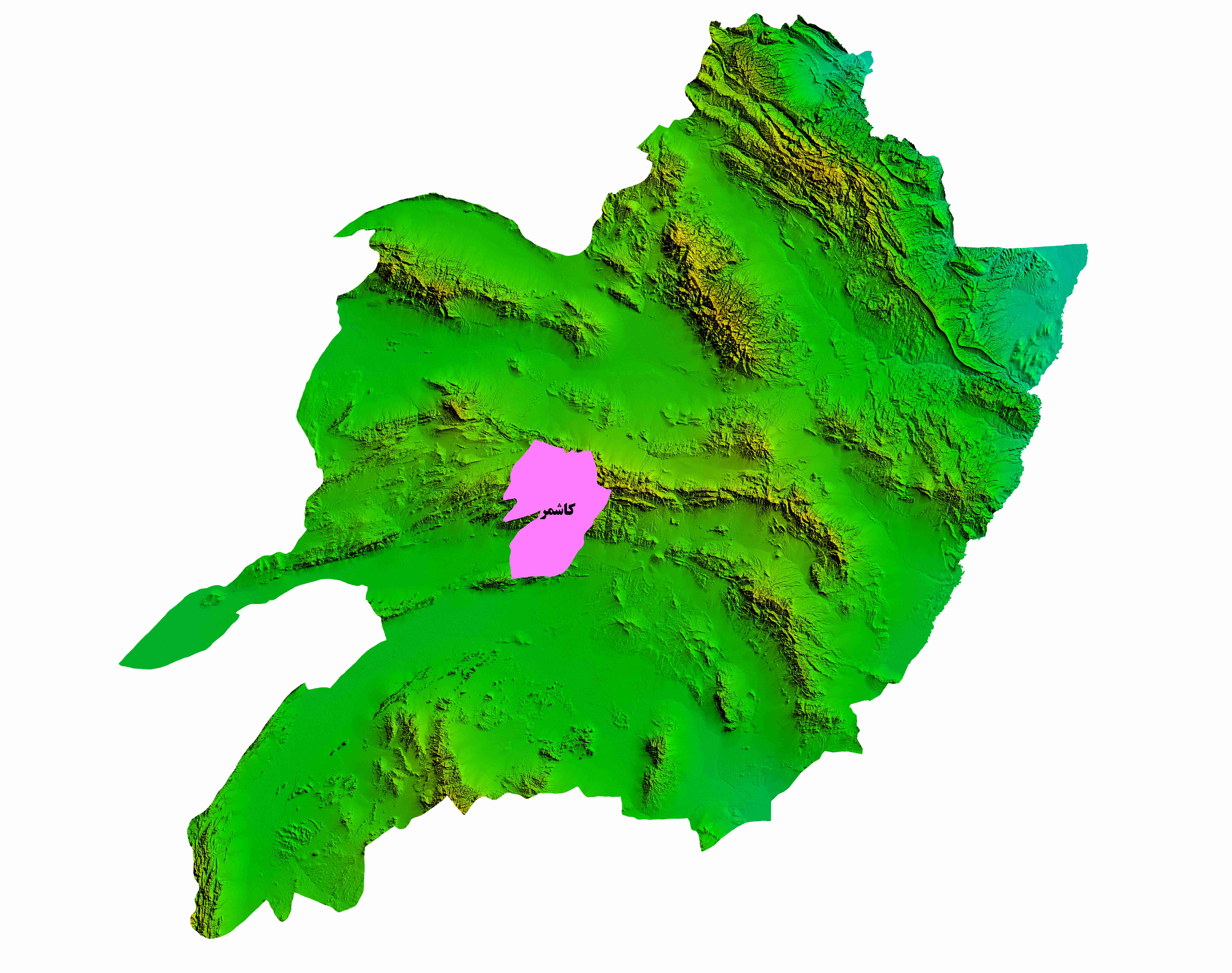 نقشه DEM  استان خراسان رضوی - شهرستان کاشمر
