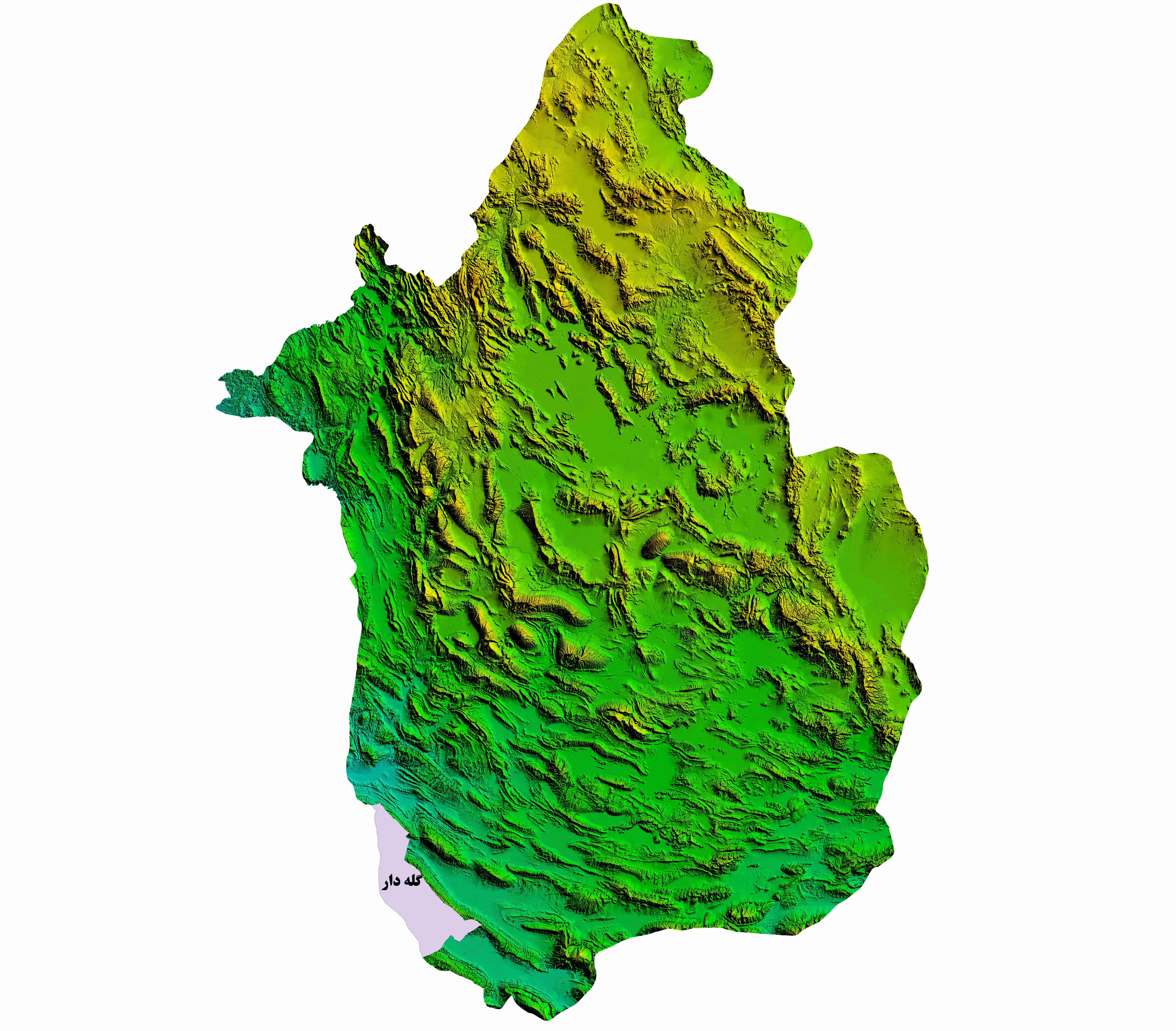 نقشه DEM استان فارس- شهرستان گله دار