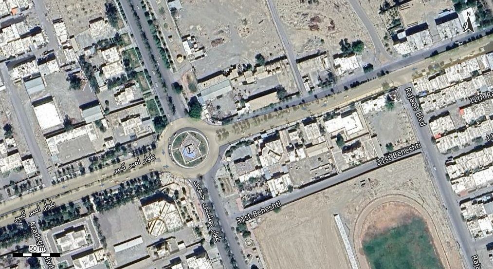 نقشه همراه با تصویر هوایی - ماهواره ای جزیره حاجی آباد در اتوکد با مختصات UTM