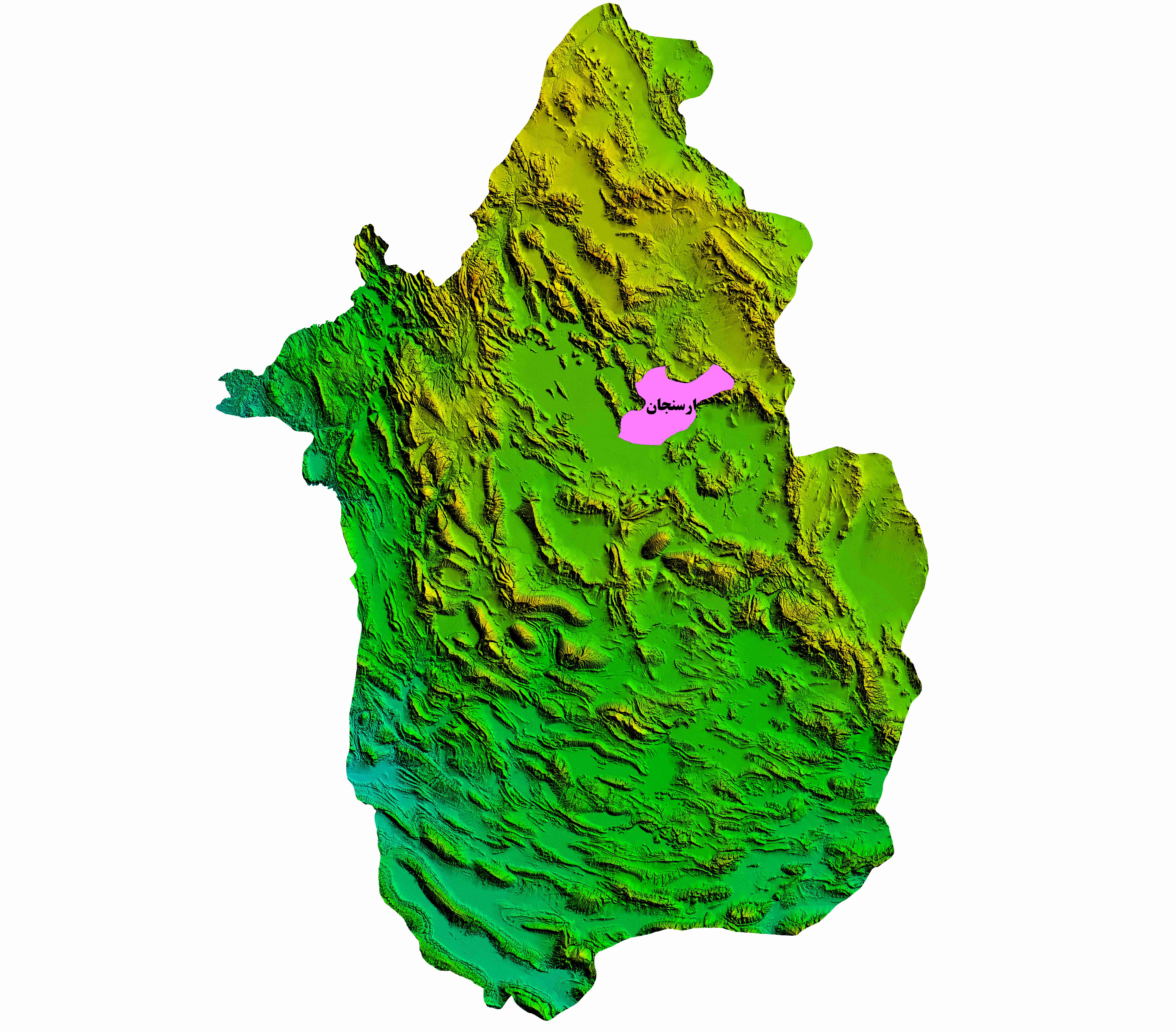 نقشه DEM استان فارس- شهرستان ارسنجان
