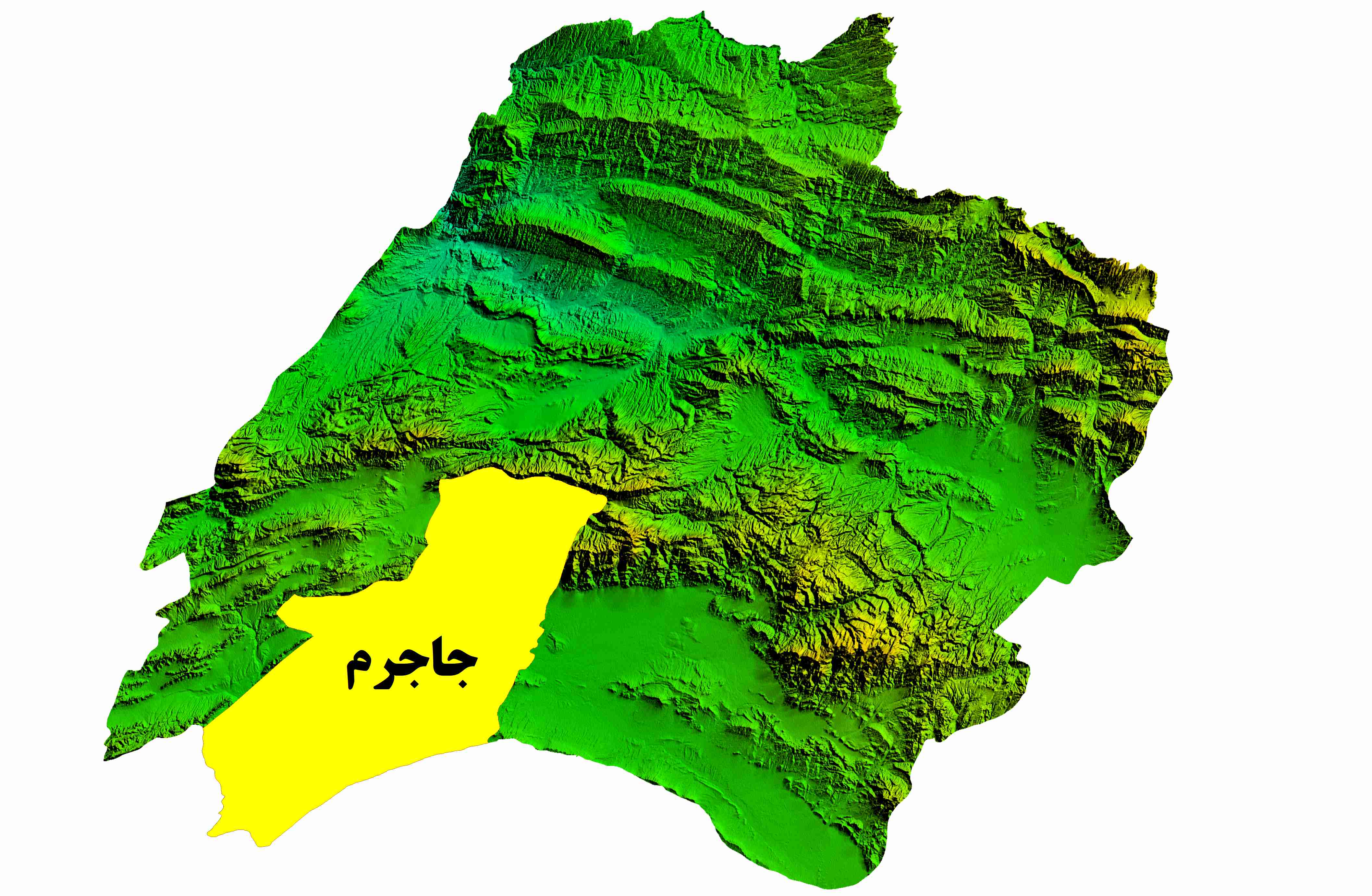نقشه DEM استان خراسان شمالی-شهرستان جاجرم