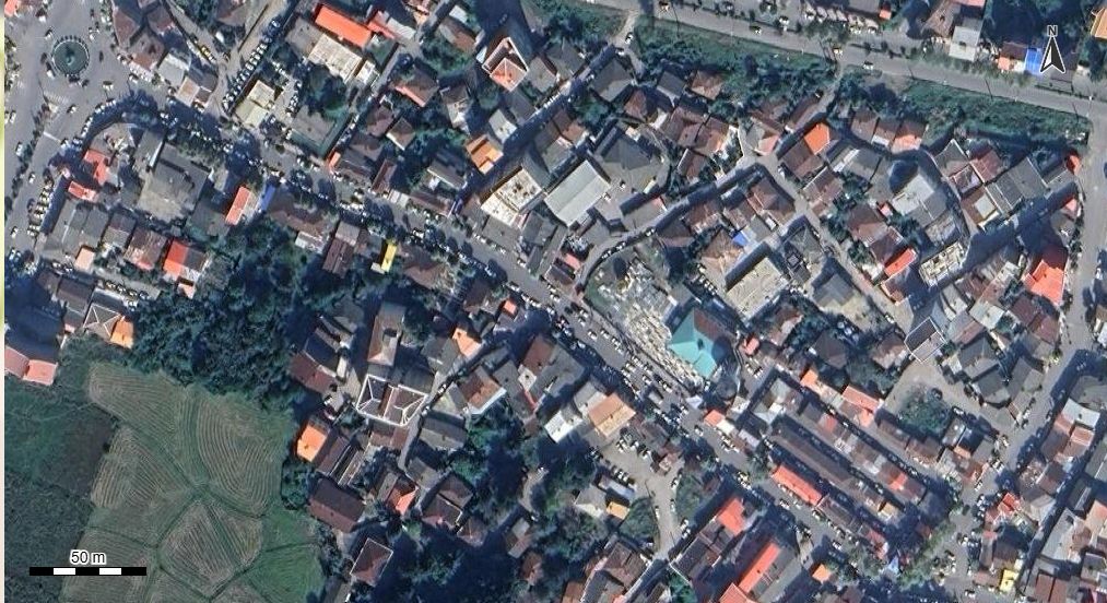 تصویر ارتوفتو شهرشفت و عکس هوایی با پهپاد با مقیاس 1:500 شهر شفت