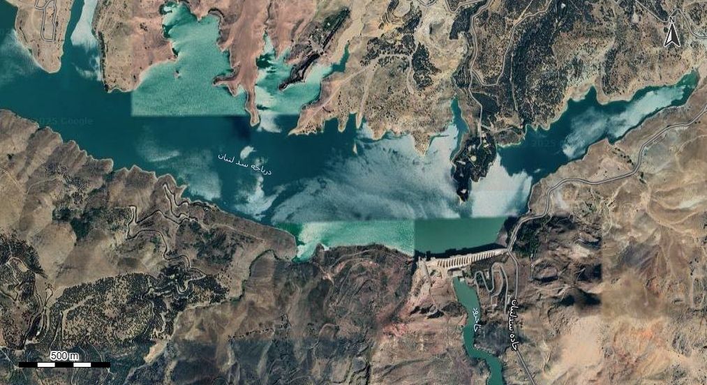 نقشه با تصویر هوایی - ماهواره ای شهر سدلتیان در اتوکد با مختصات UTM