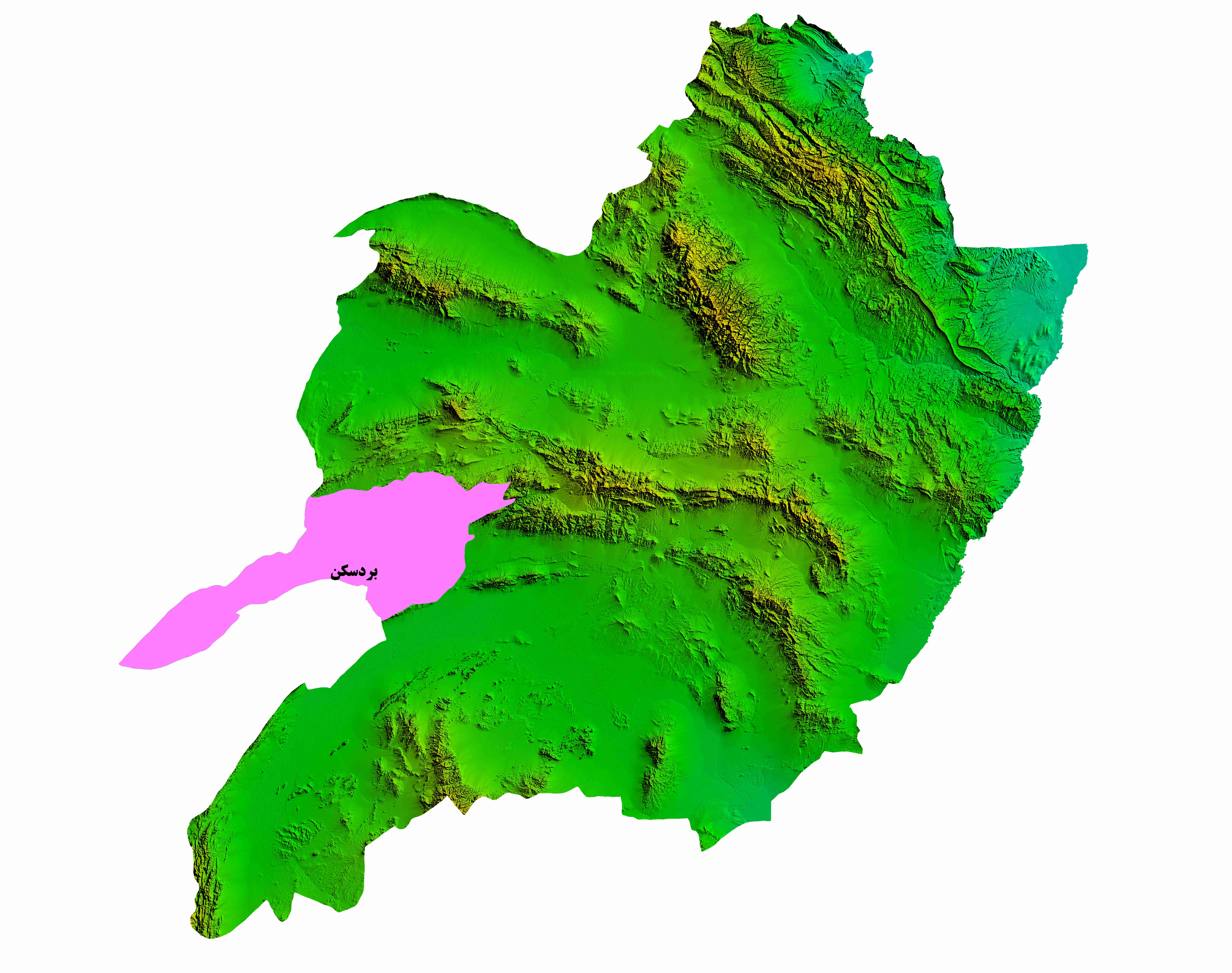 نقشه DEM  استان خراسان رضوی - شهرستان بردسکن