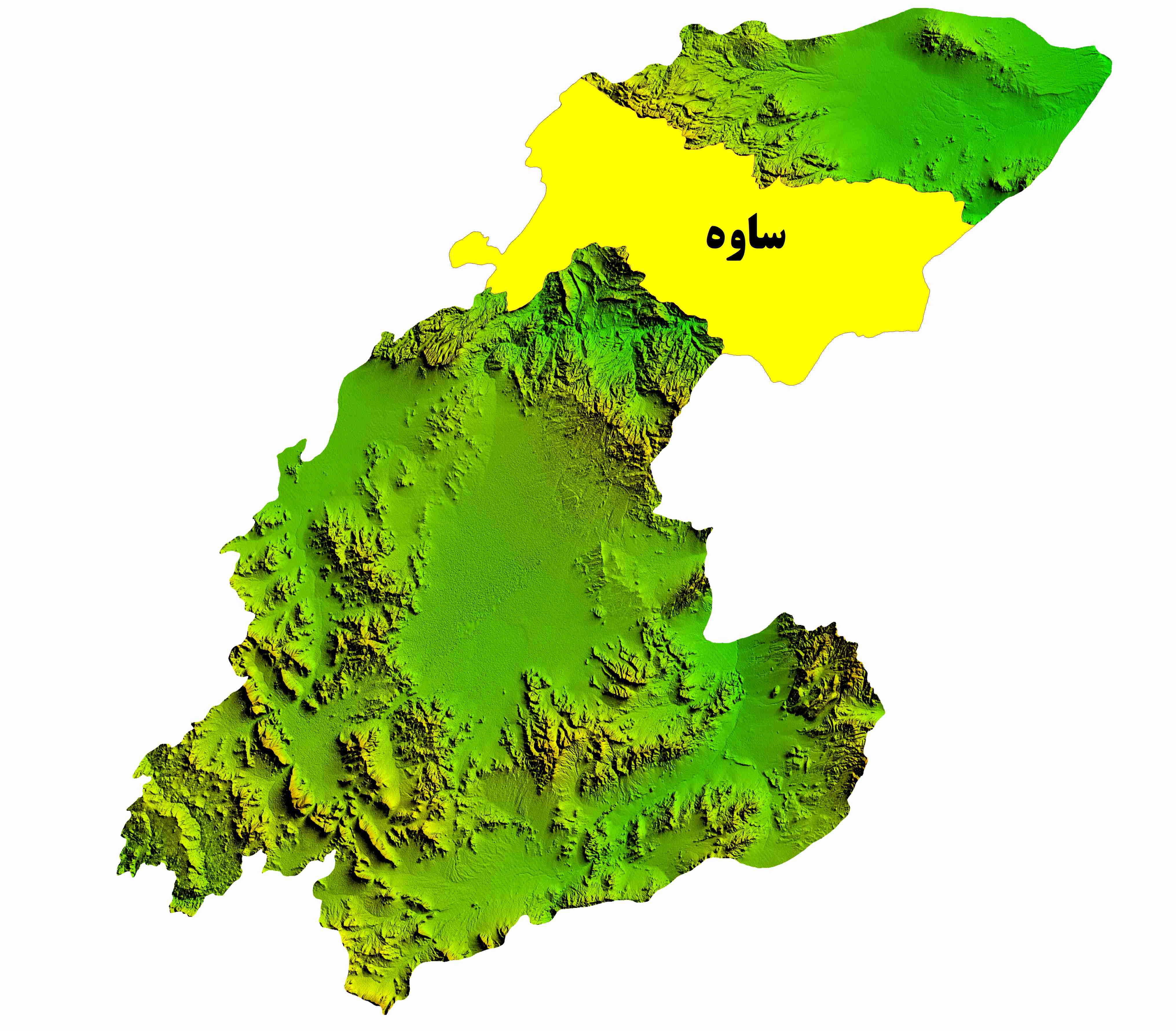 نقشه DEM  استان مرکزی-شهرستان ساوه