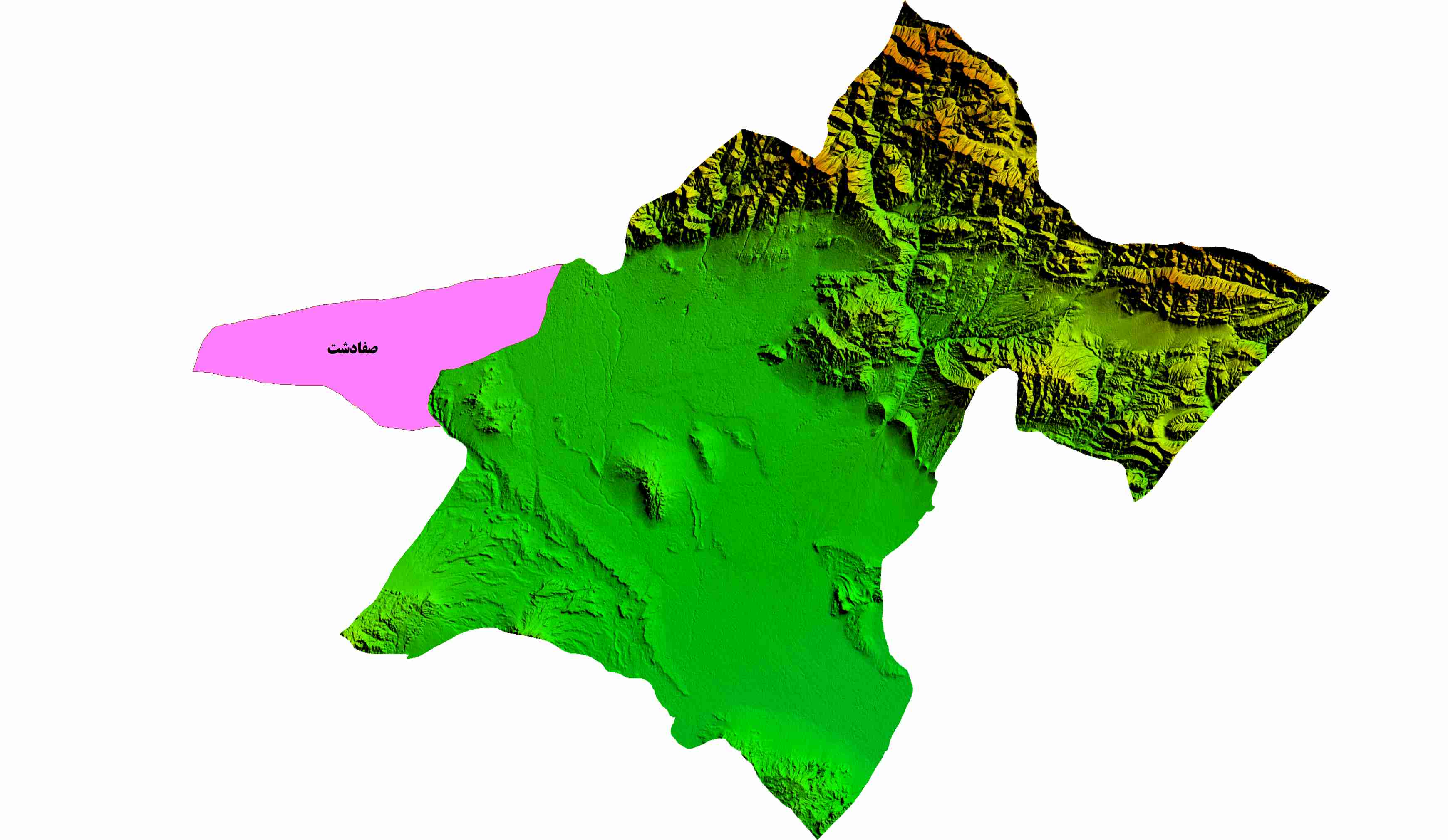 نقشه DEM استان تهران-شهر صفادشت