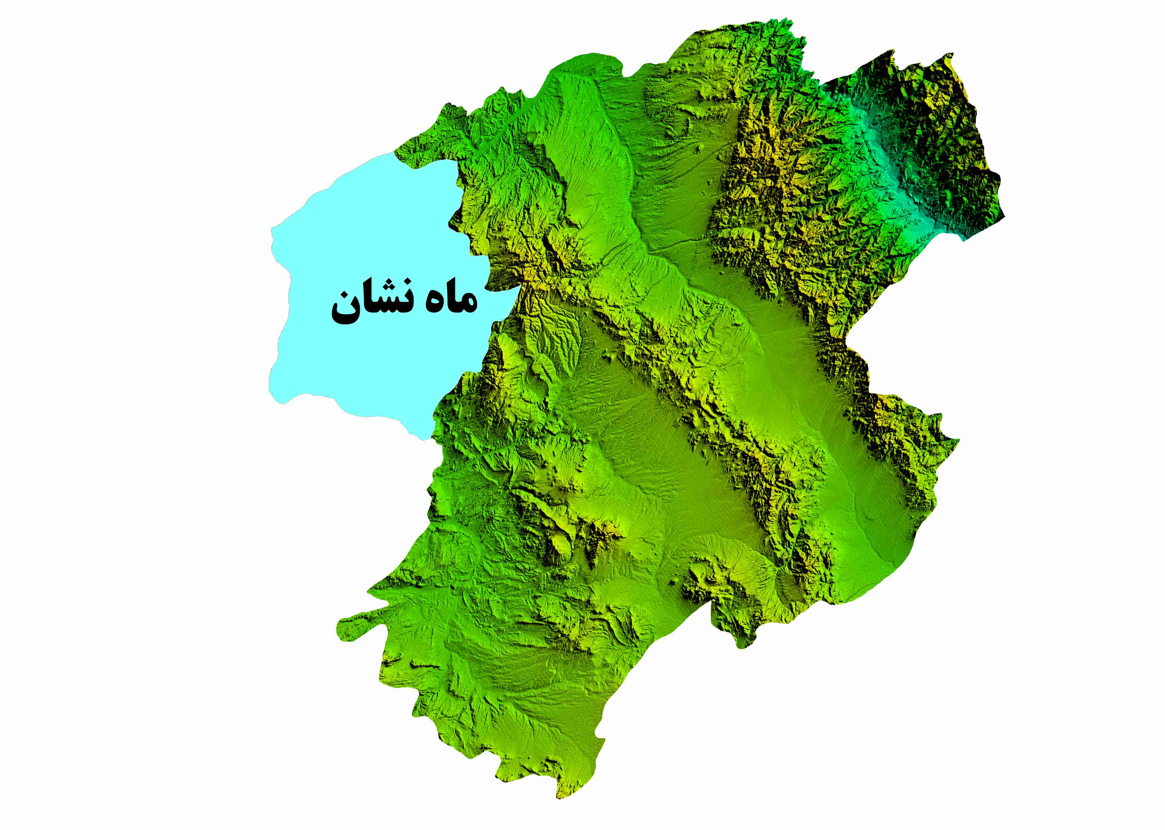 نقشه DEM  استان زنجان-شهرستان ماهنشان