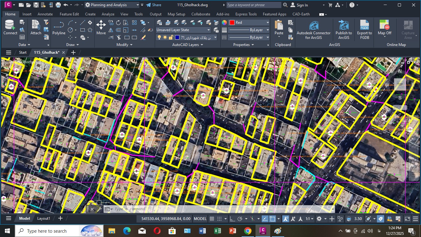 عکس کاداستر قسمتی از شهر تهران در اتوکد
