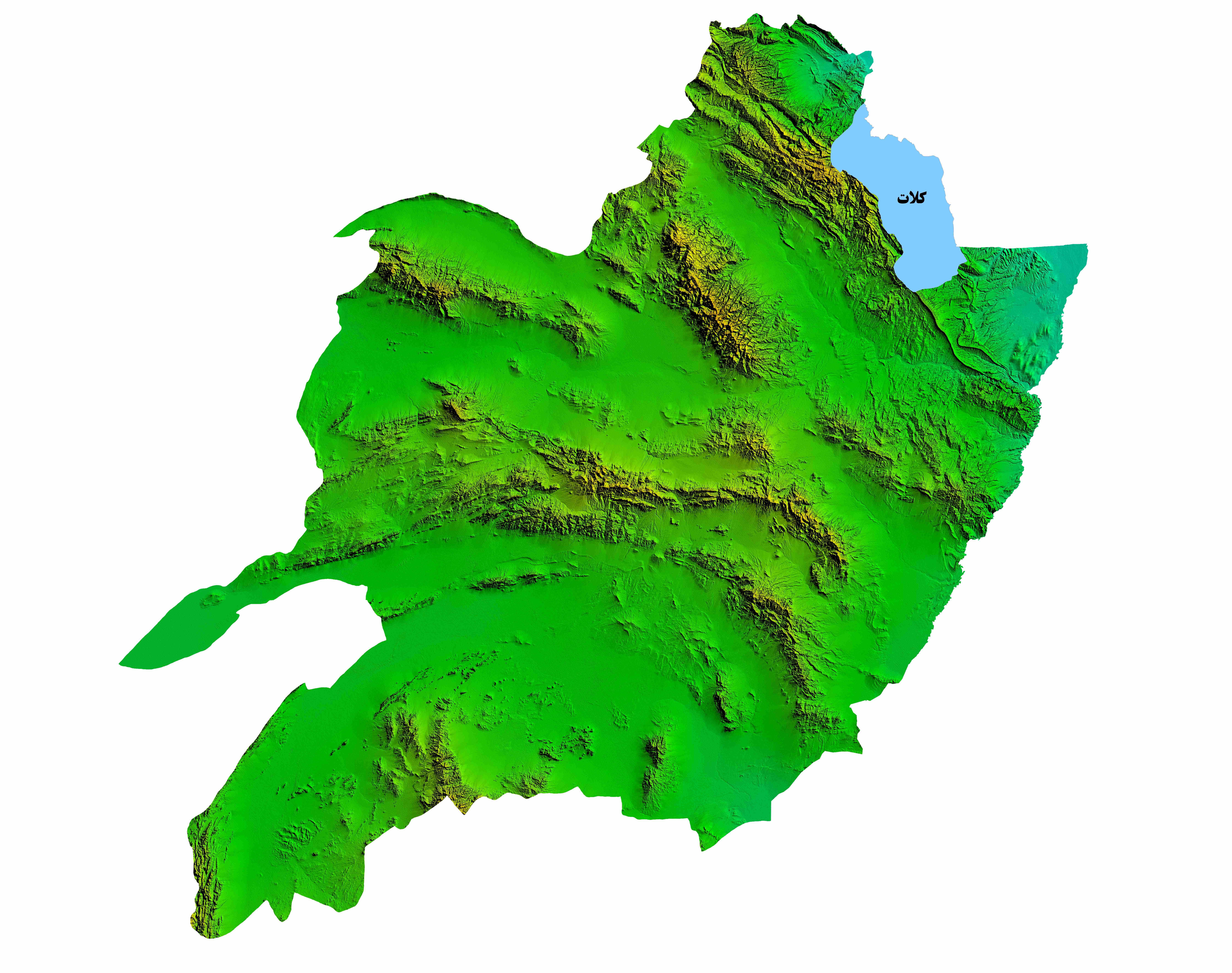 نقشه DEM  استان خراسان رضوی - شهرستان کلات