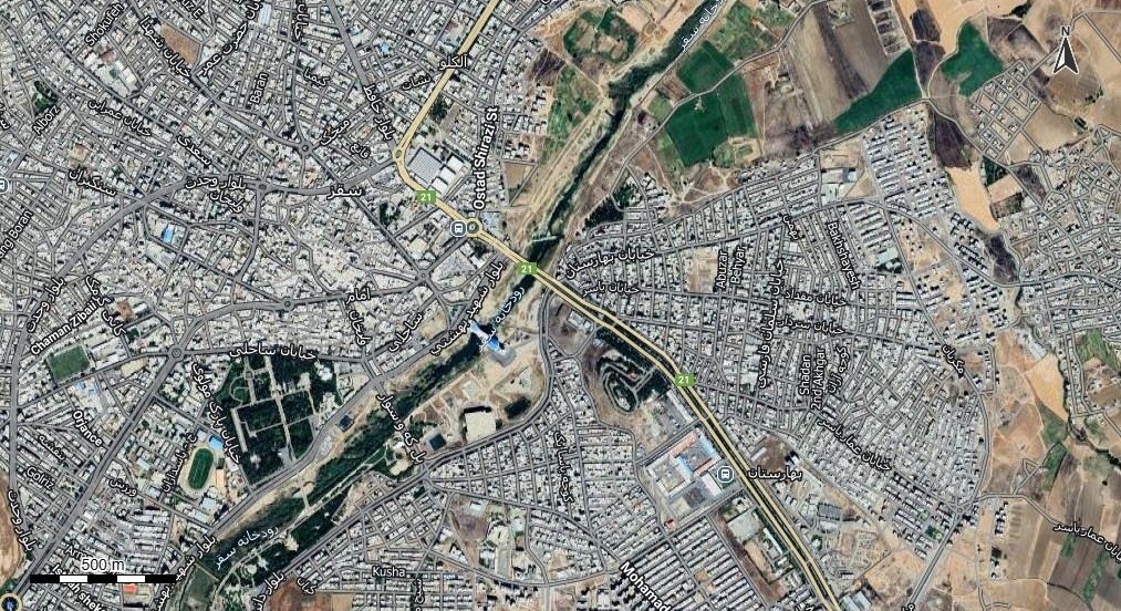 نقشه همراه با تصویر هوایی - ماهواره ای سقز در اتوکد با مختصات UTM