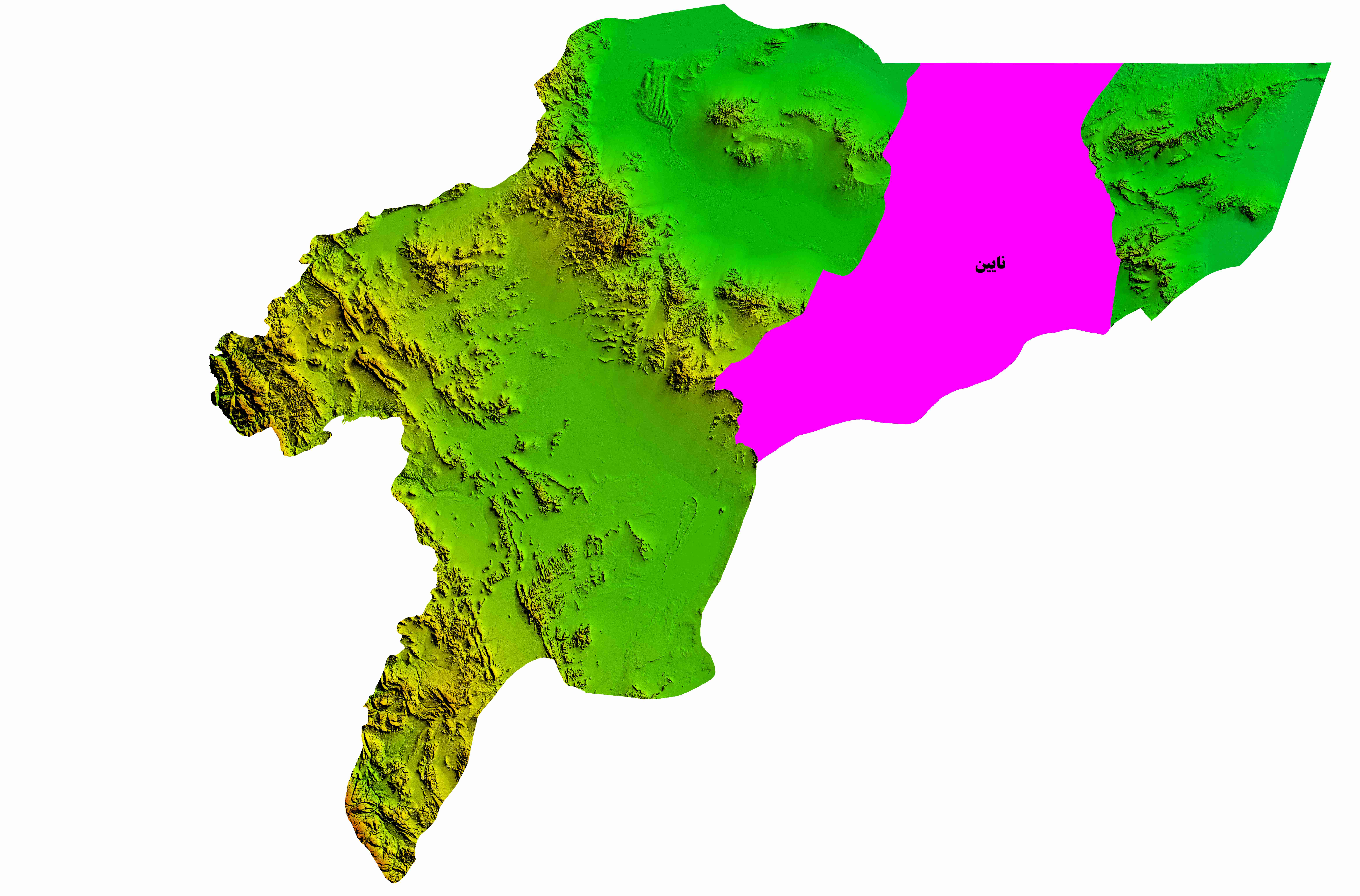 نقشه DEM  استان اصفهان-شهرستان نایین