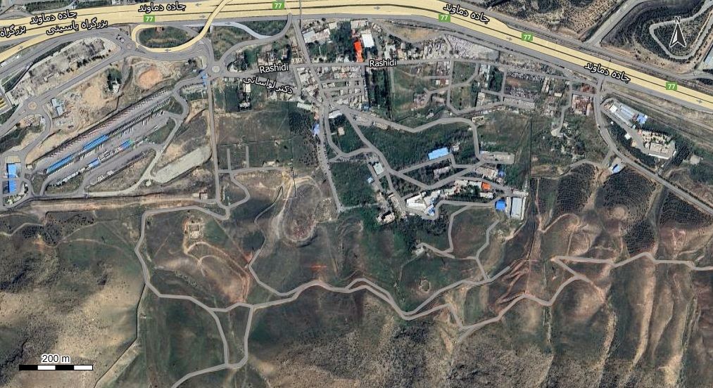 نقشه با تصویر هوایی - ماهواره ای سرخه حصار در اتوکد با مختصات UTM