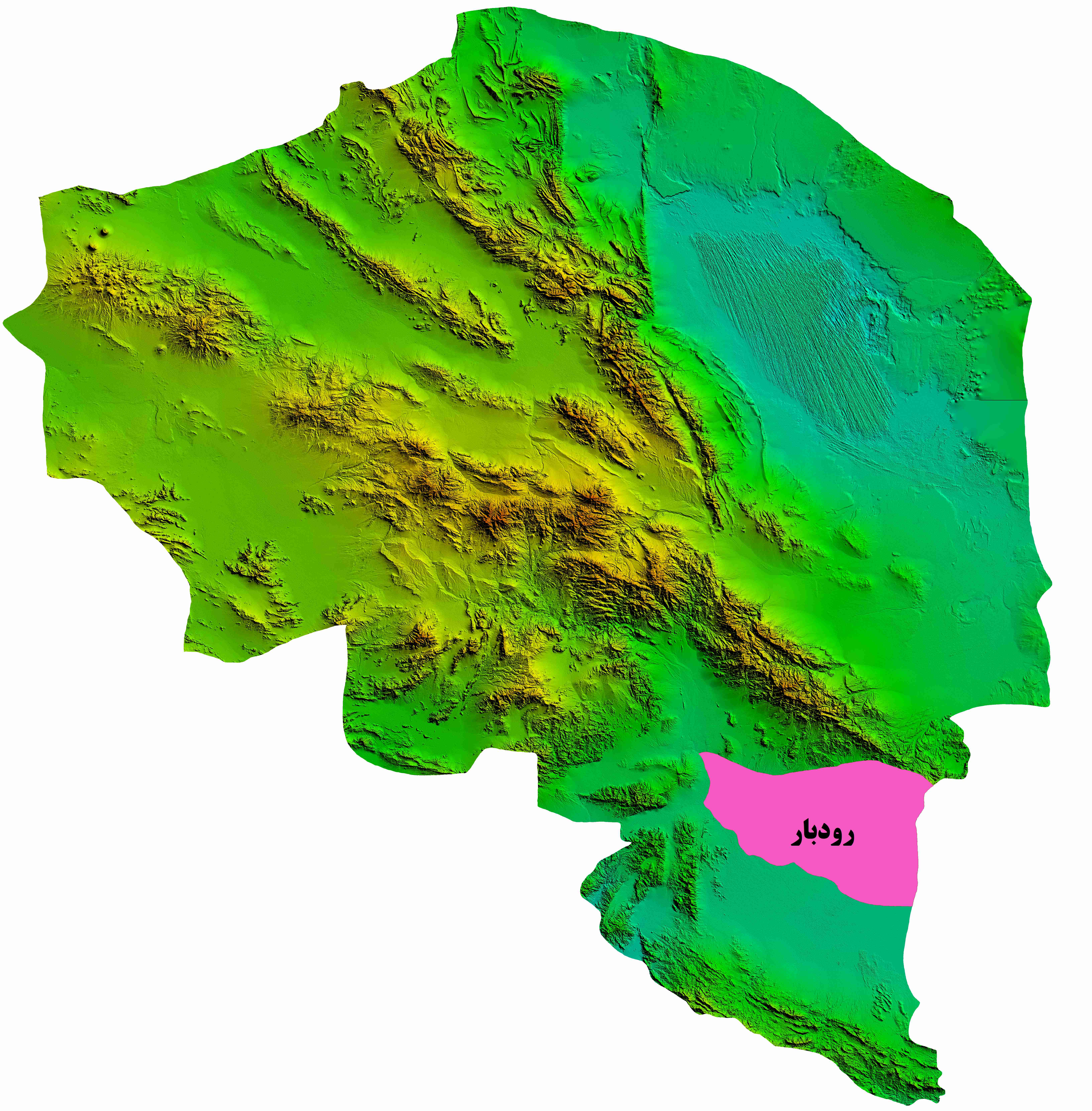 نقشه DEM استان کرمان-شهرستان رودبار