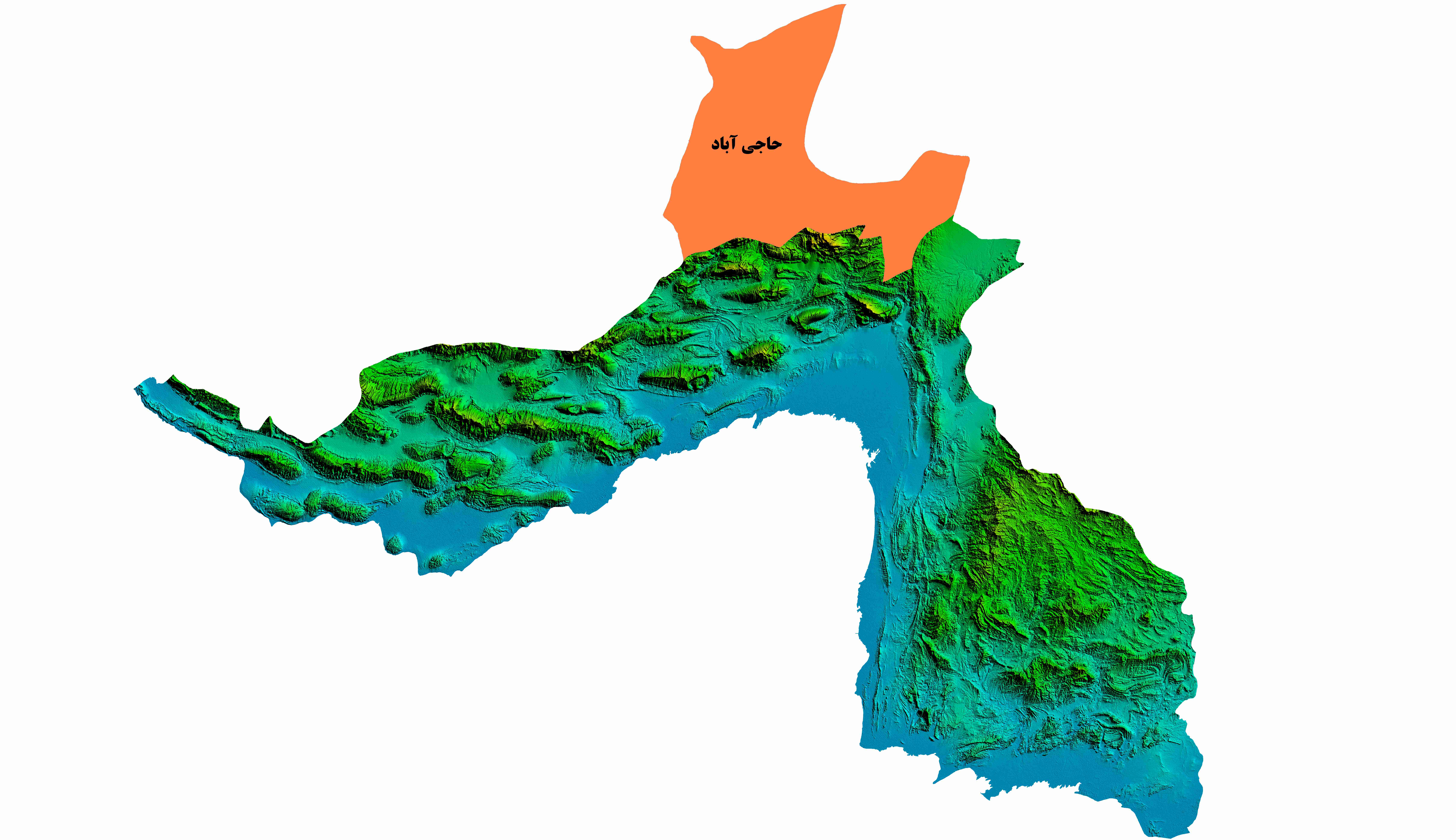 نقشه DEM  استان هرمزگان-شهرستان حاجی آباد