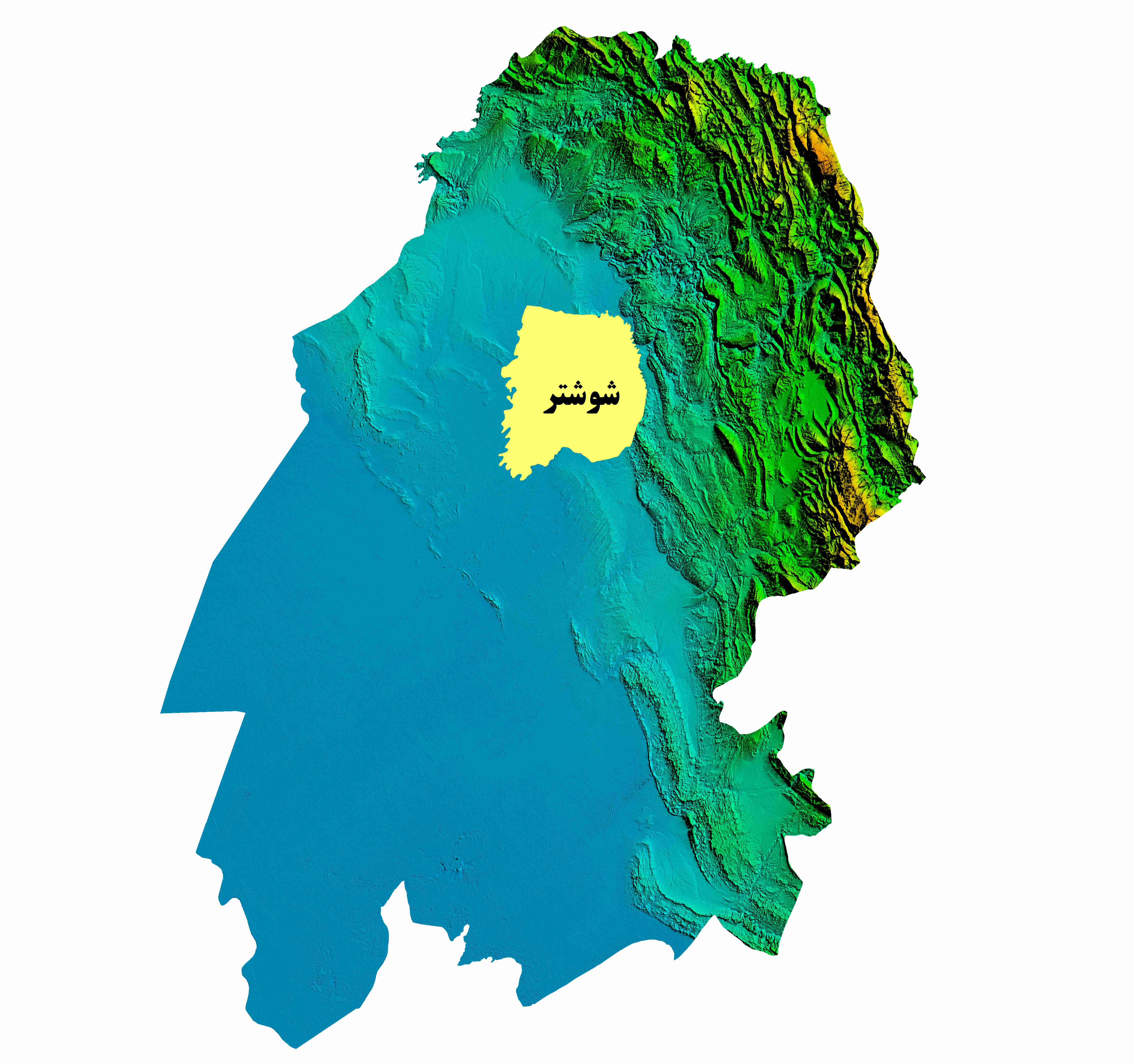 نقشه DEM  استان خوزستان-شهرستان شوشتر