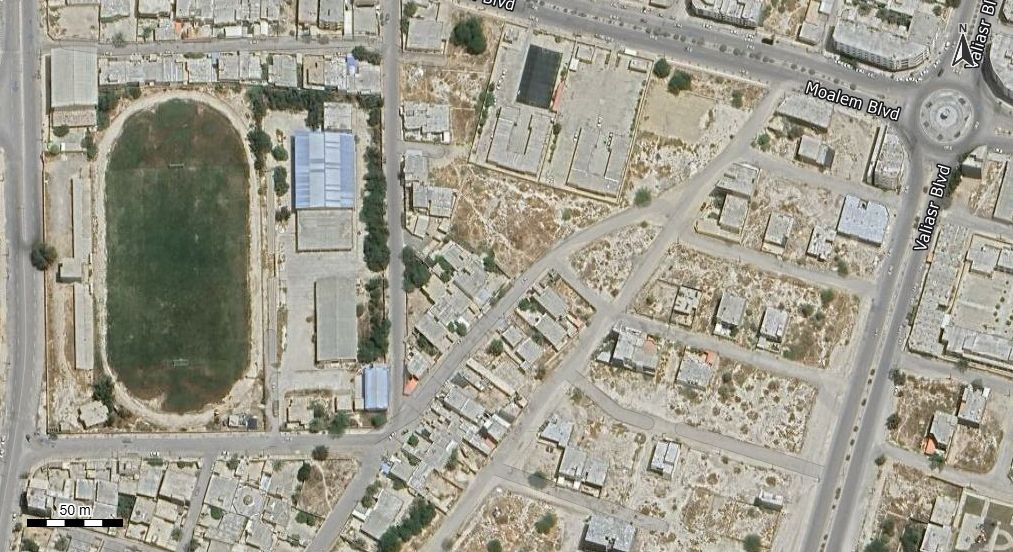 نقشه همراه با تصویر هوایی - ماهواره ای پارسیان در اتوکد با مختصات UTM