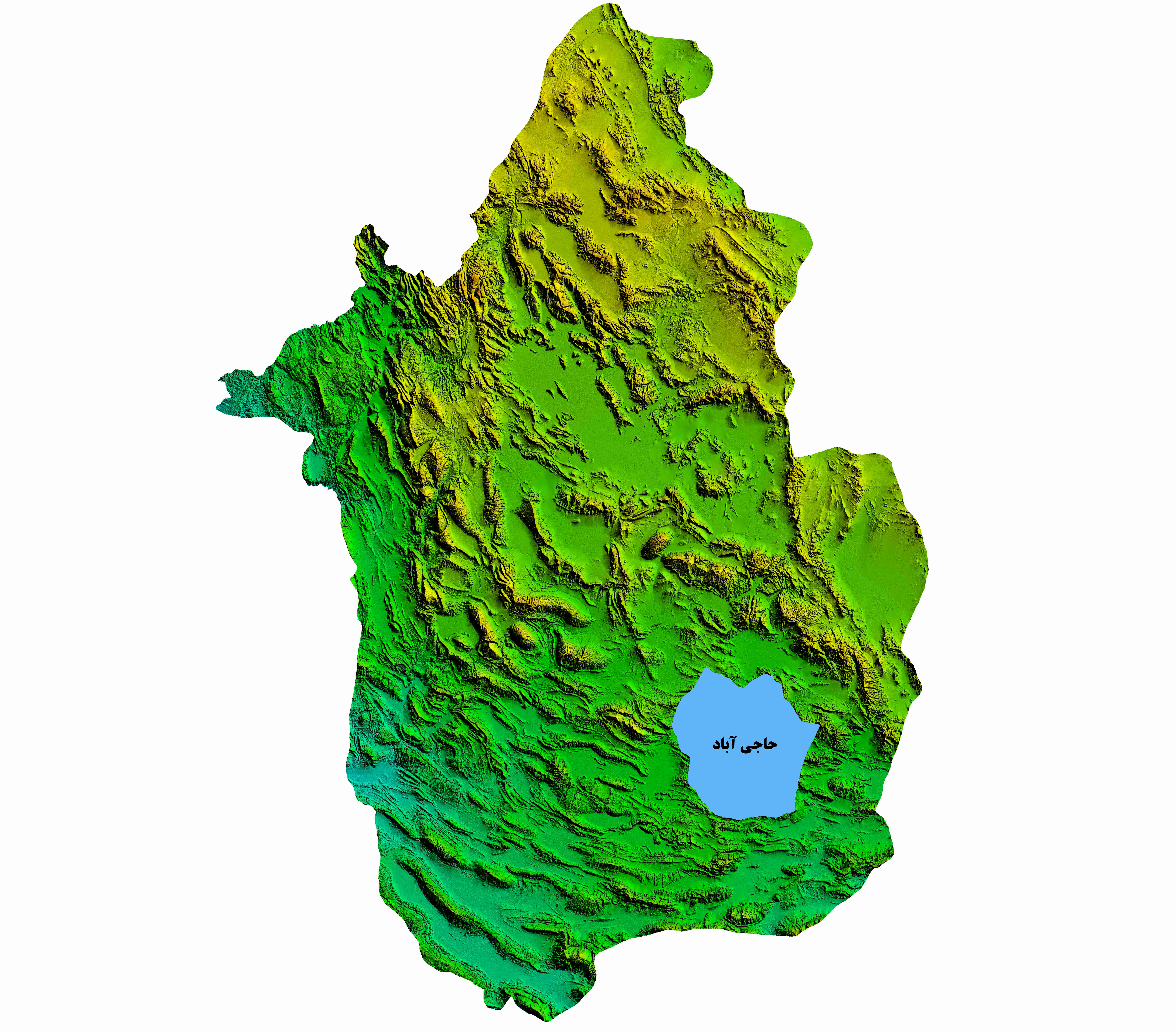 نقشه DEM استان فارس- شهرستان حاجی آباد
