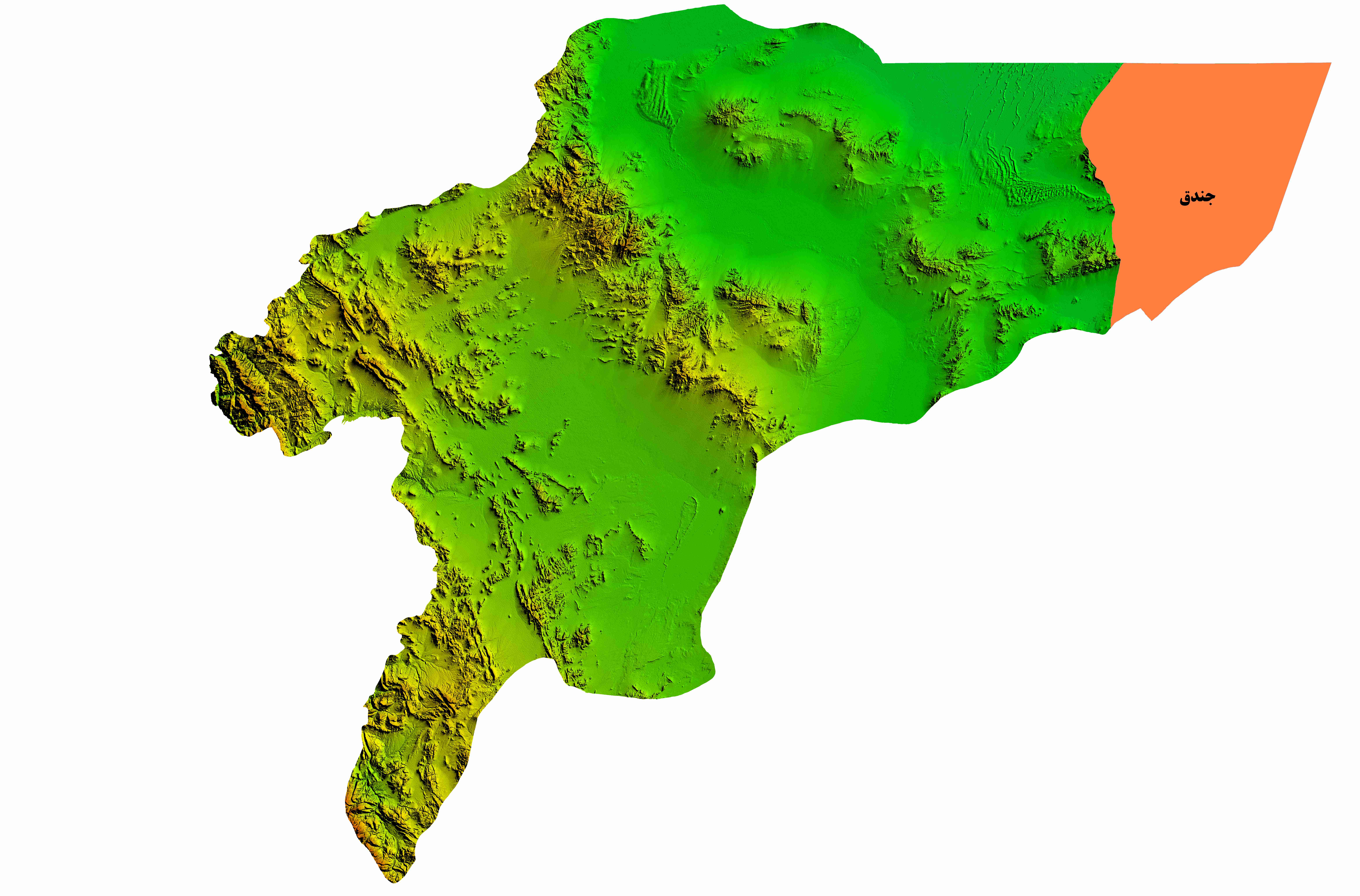 نقشه DEM  استان اصفهان-شهرستان جندق