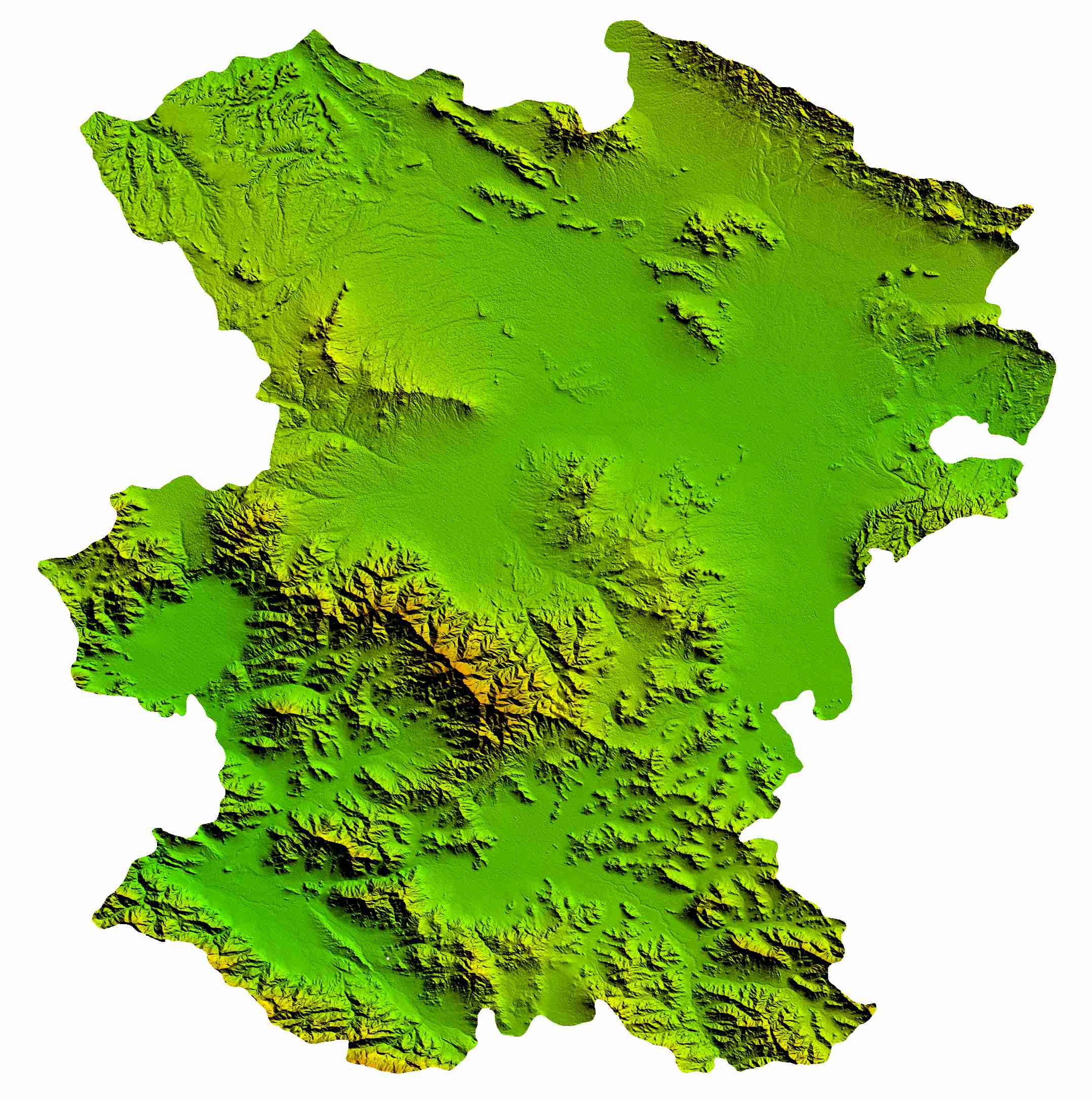 نقشه DEM  استان همدان-شهرستان نهاوند