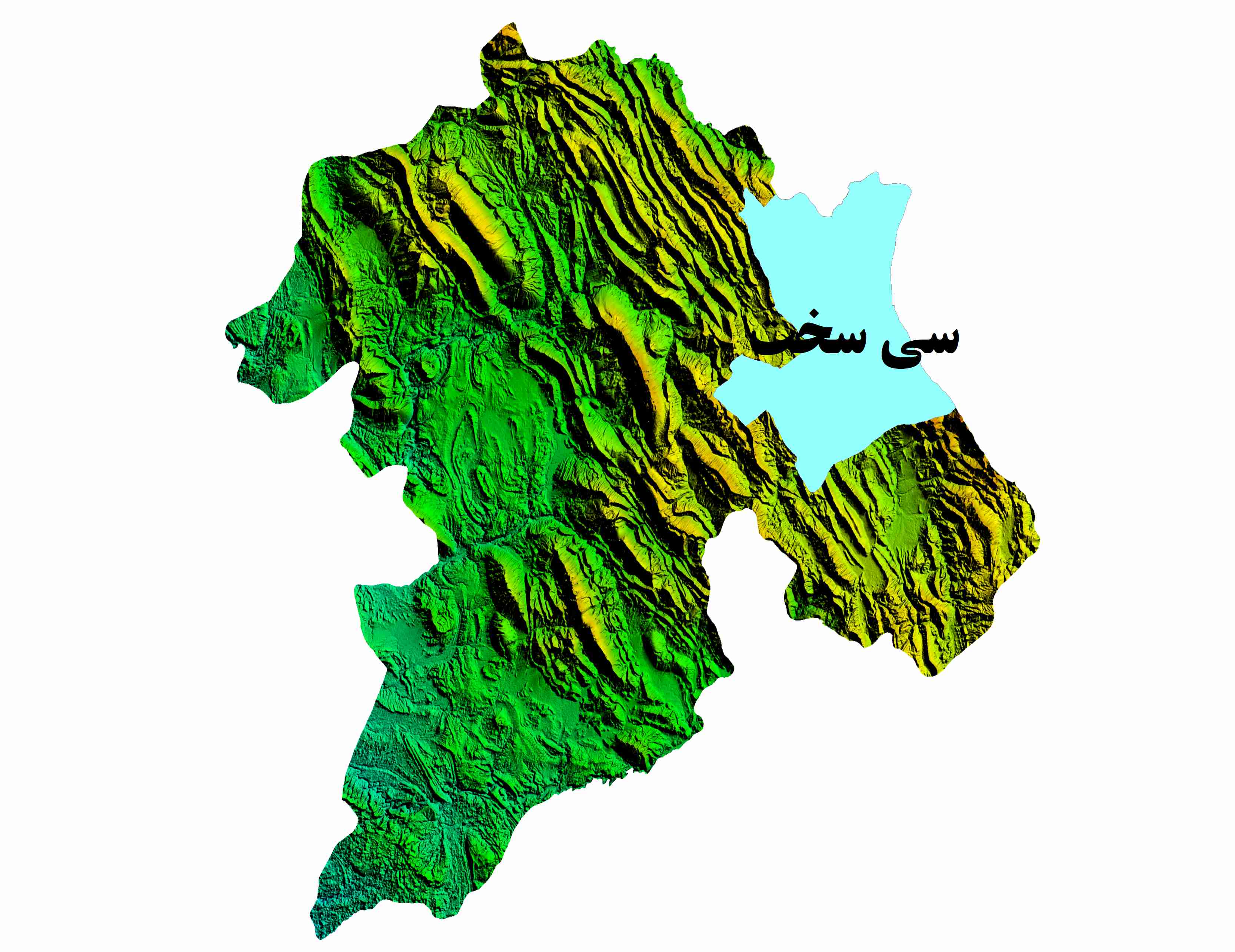 نقشه DEM  استان کهگلویه و بویر احمد-شهرستان سی سخت