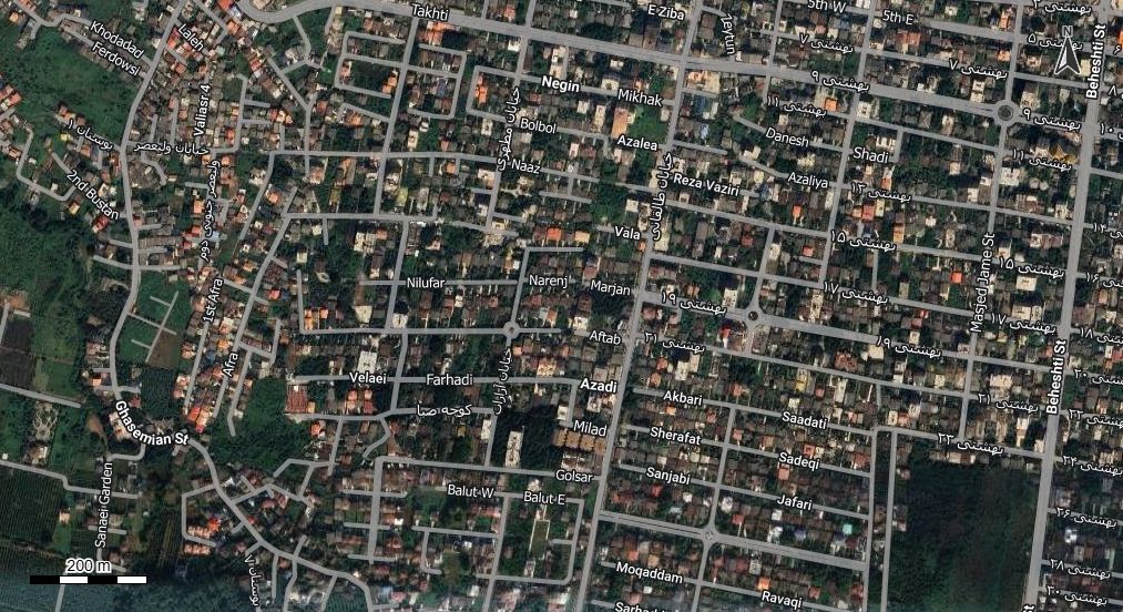 نقشه همراه با تصویر هوایی - ماهواره ای شهر سلمان شهر در اتوکد با مختصات UTM