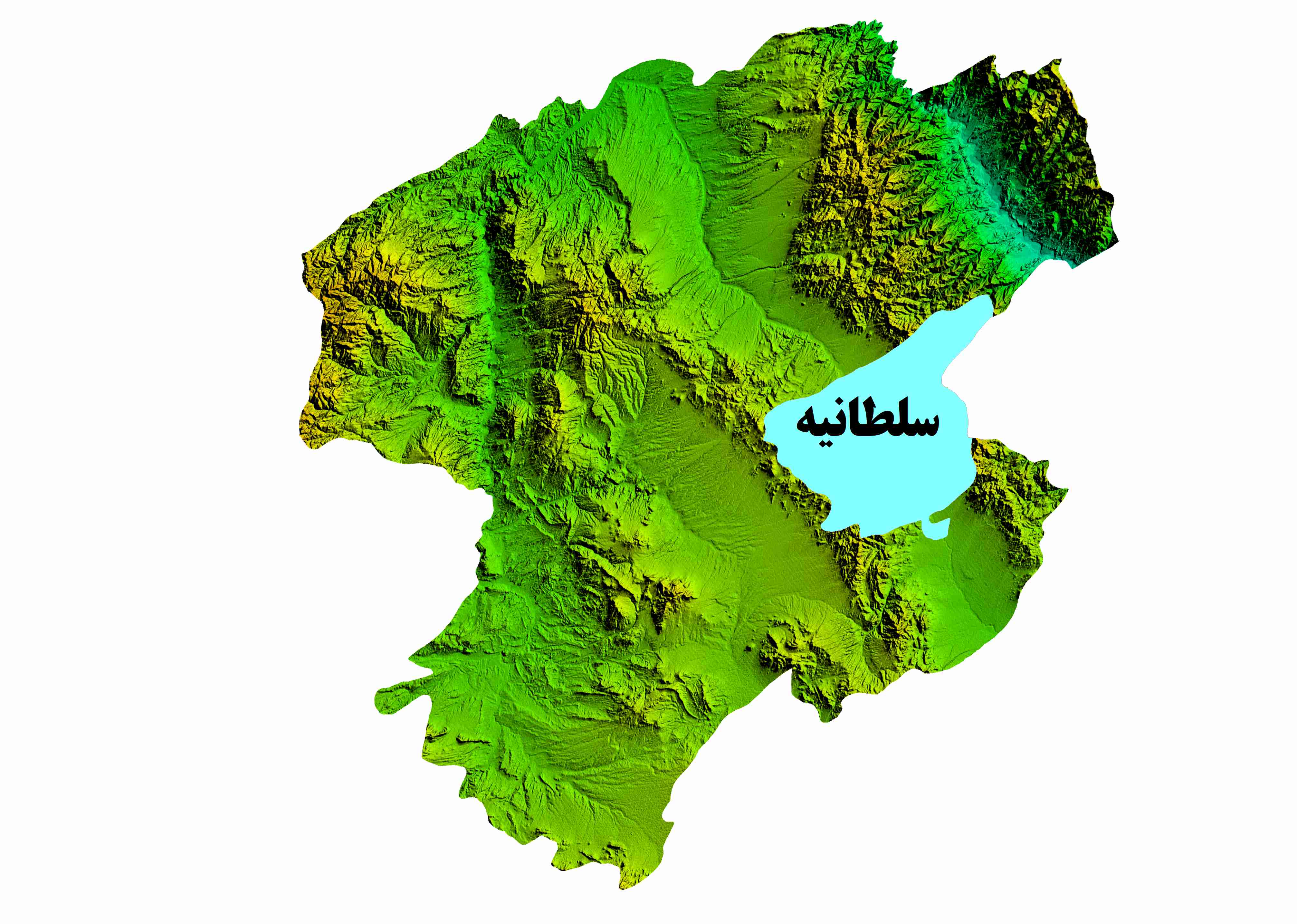 نقشه DEM  استان زنجان-شهرستان سلطانیه