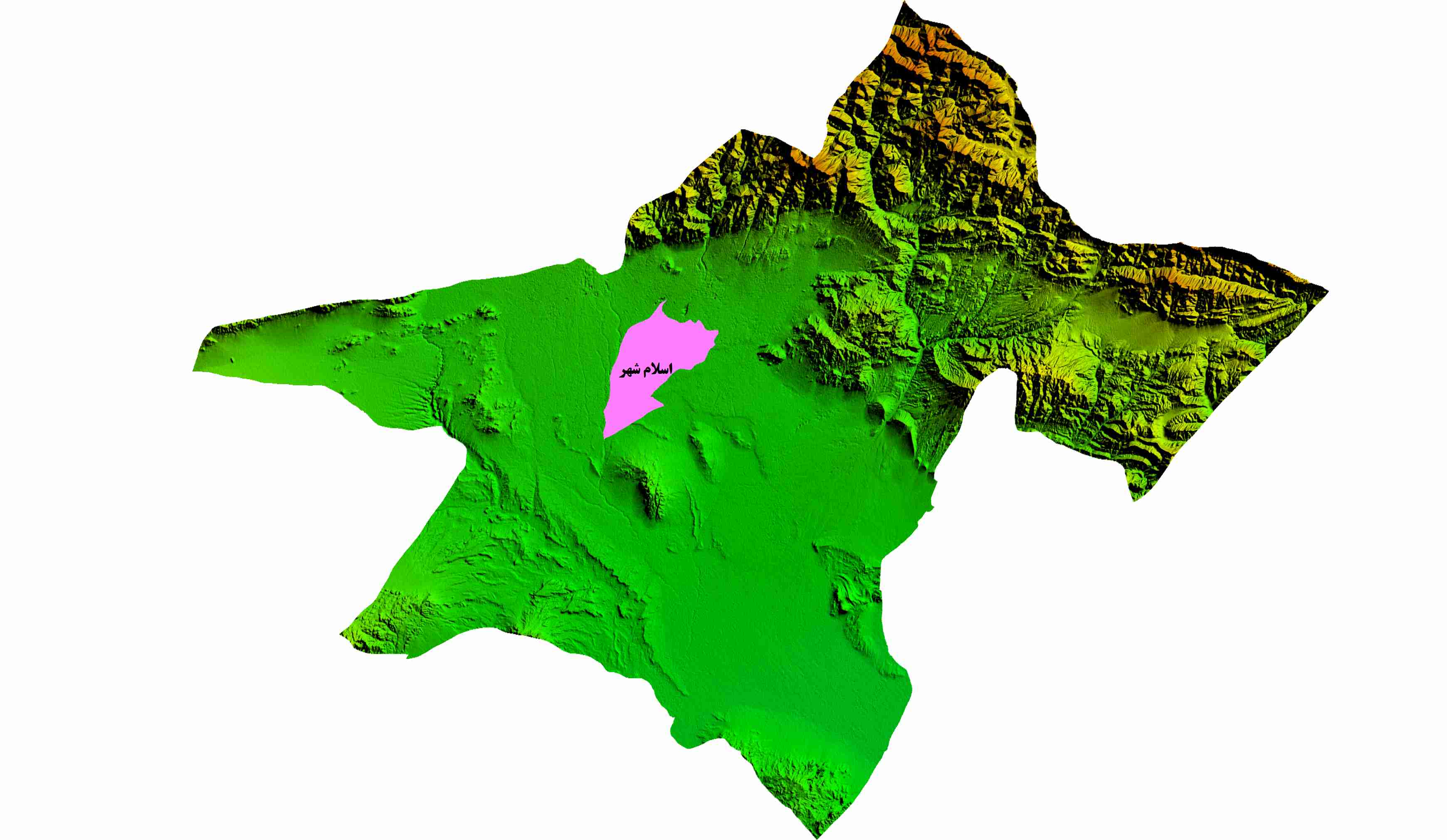 نقشه DEM استان تهران-شهر اسلامشهر