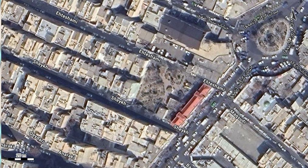 نقشه با تصویر هوایی - ماهواره ای منطقه 7 تهران در اتوکد با مختصات UTM