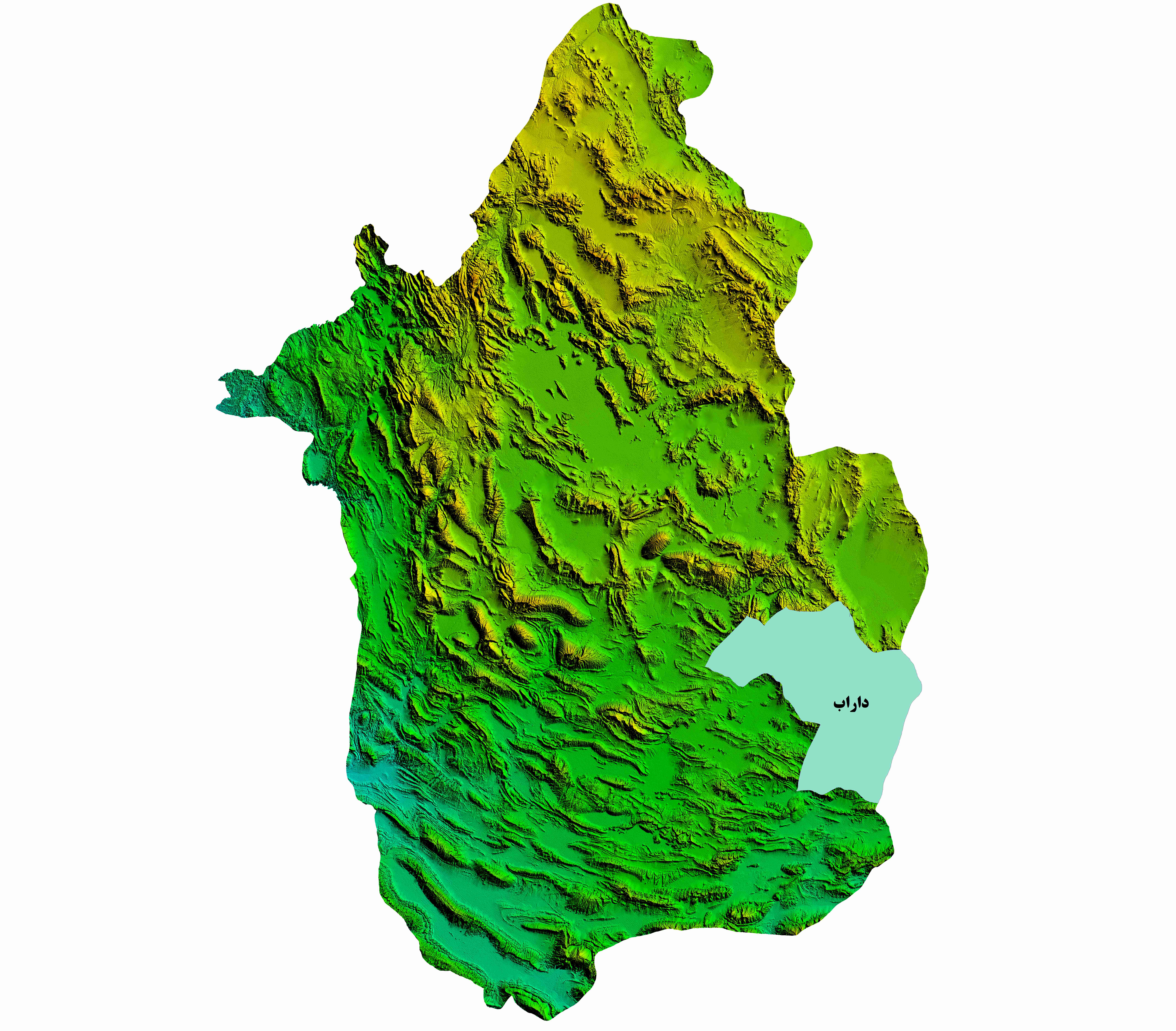 نقشه DEM استان فارس- شهرستان داراب