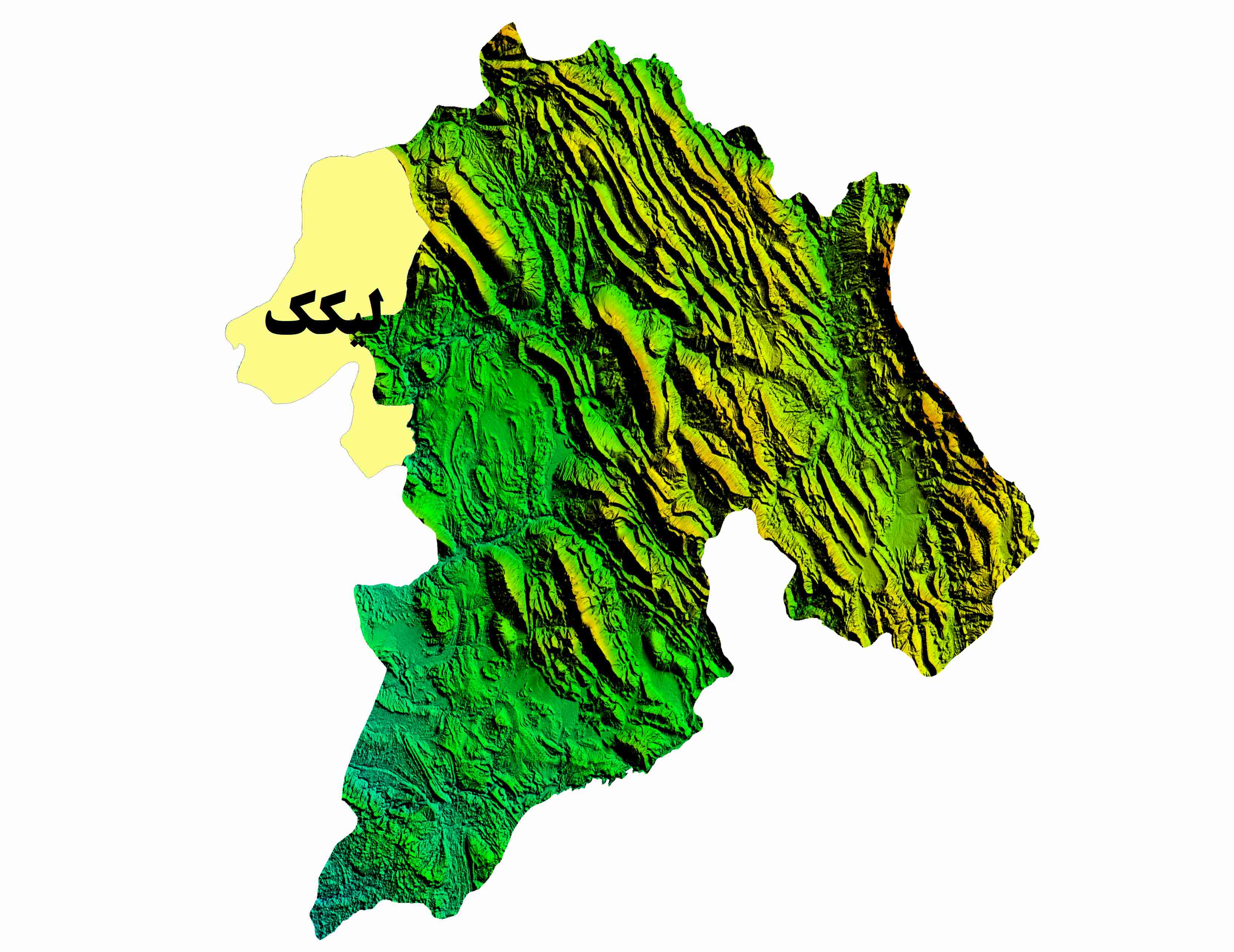 نقشه DEM  استان کهگلویه و بویر احمد-شهرستان لیکک