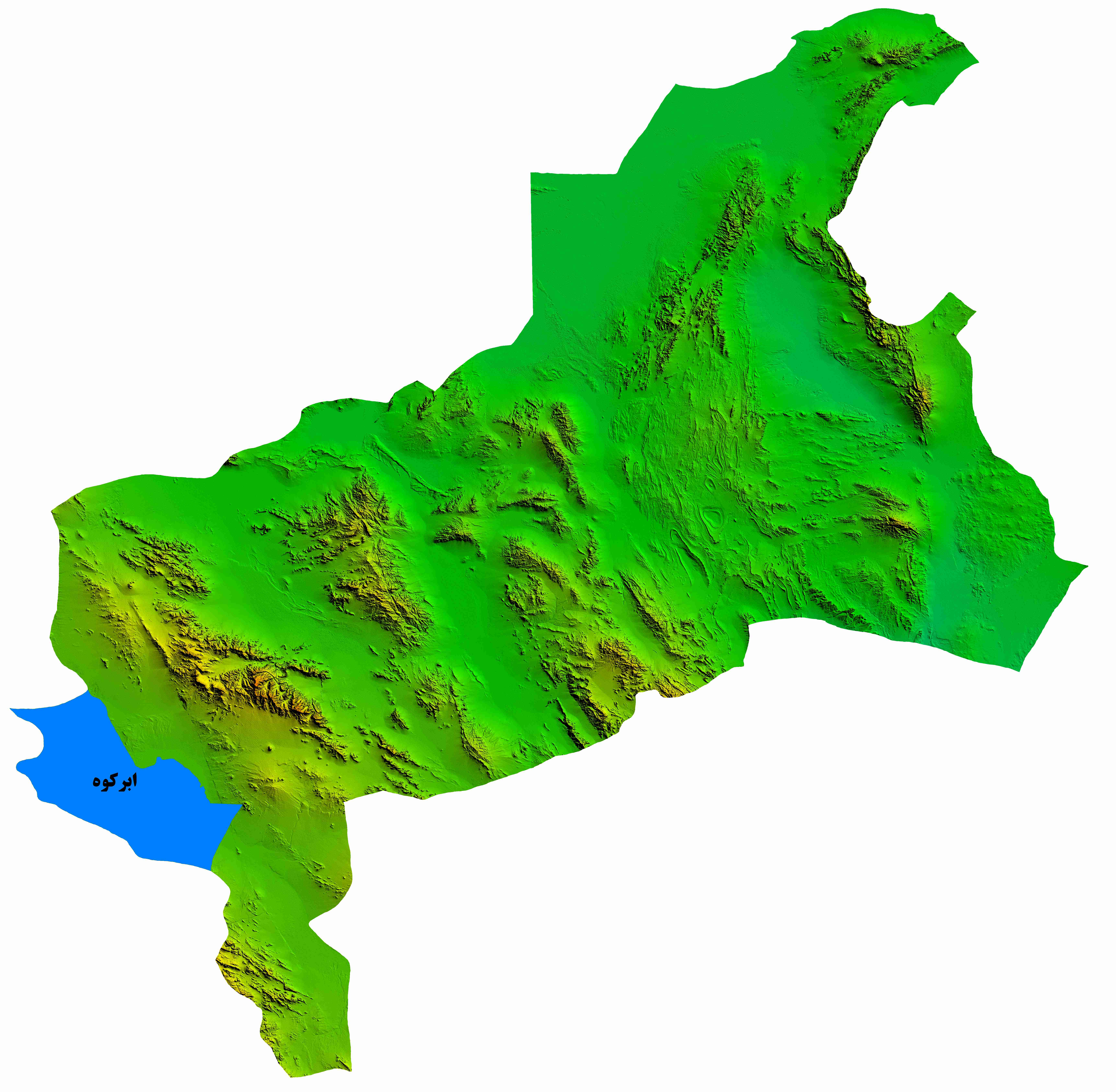نقشه DEM  استان یزد-شهرستان ابرکوه