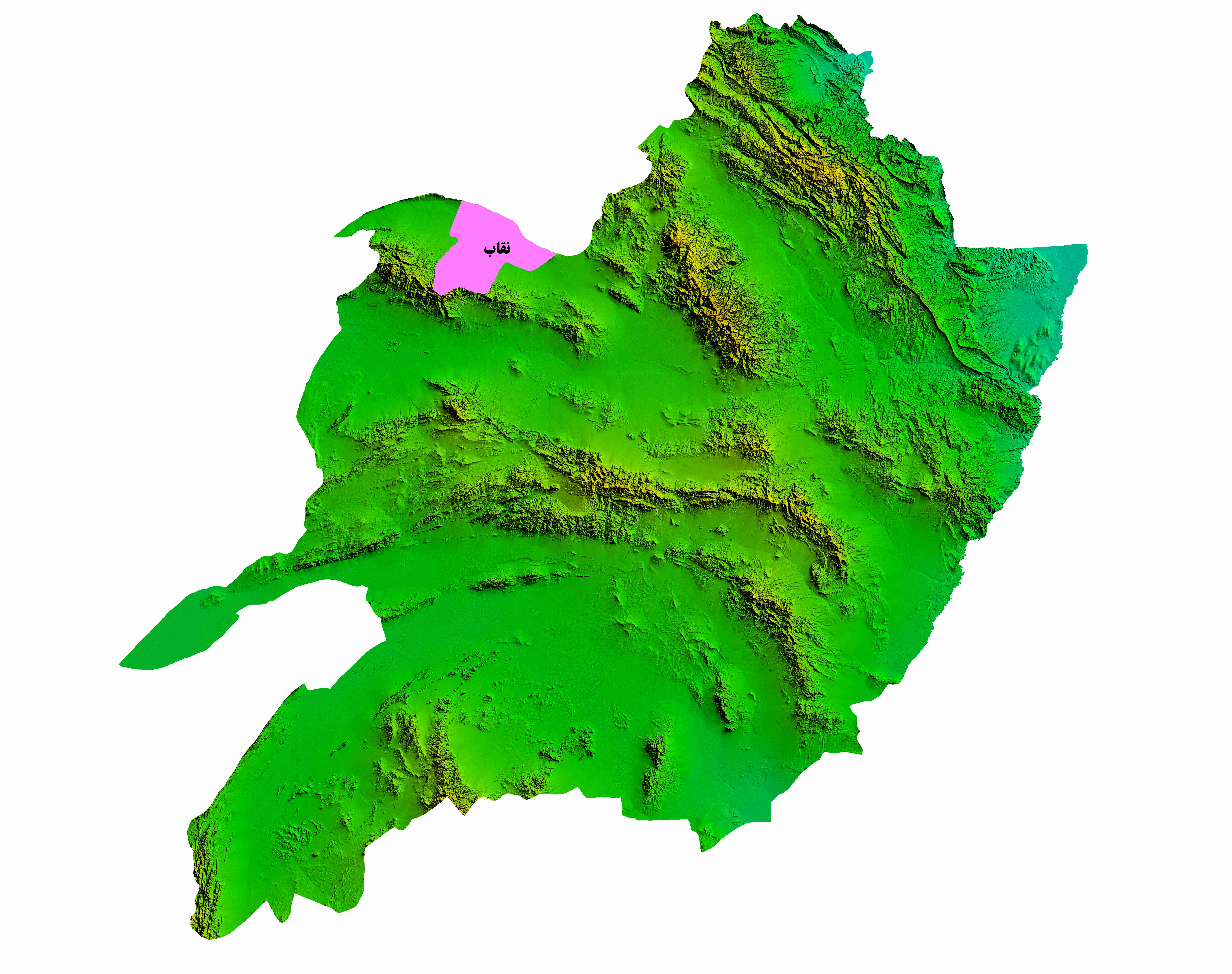 نقشه DEM  استان خراسان رضوی - شهرستان نقاب