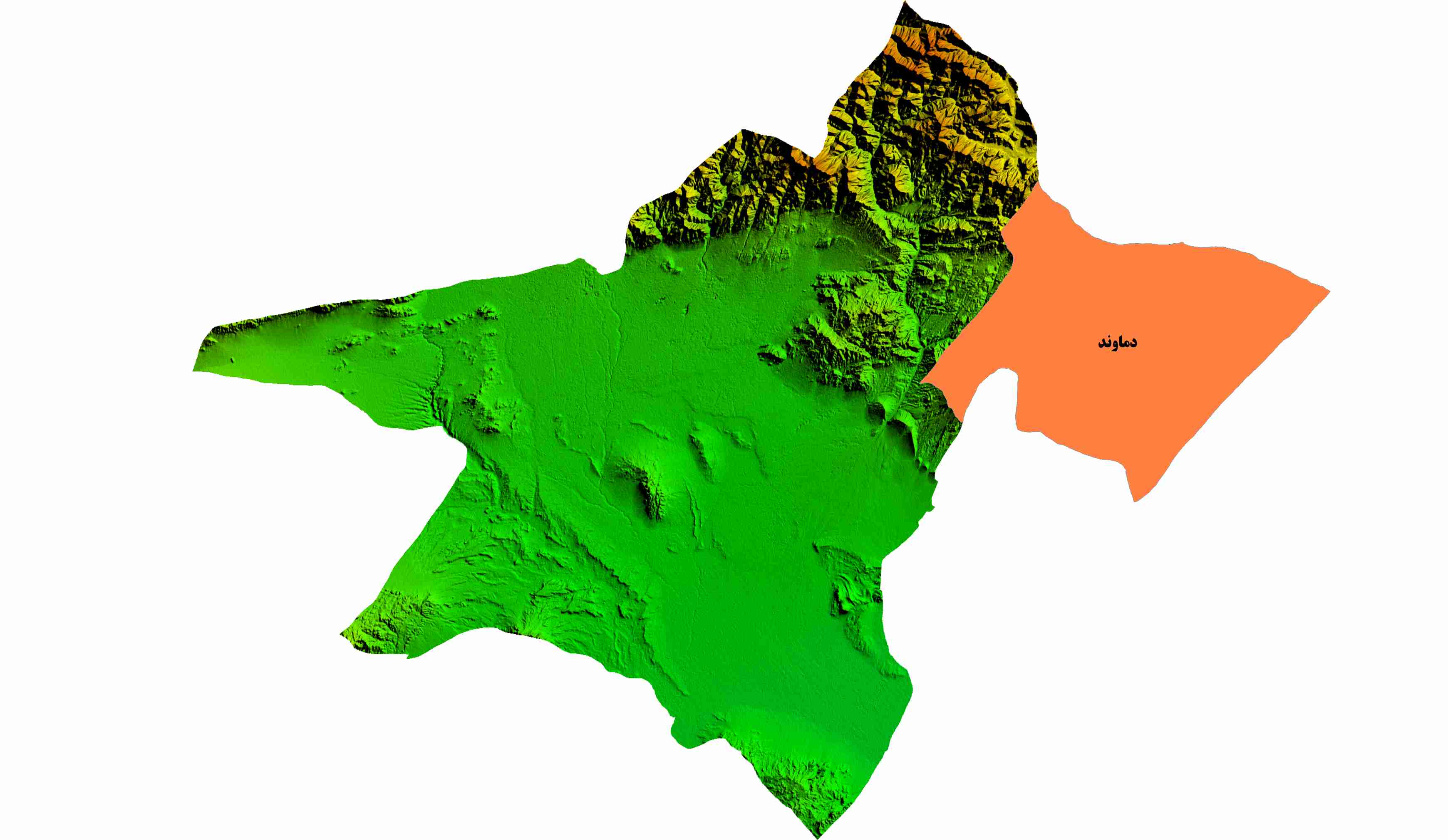 نقشه DEM استان تهران-شهر دماوند