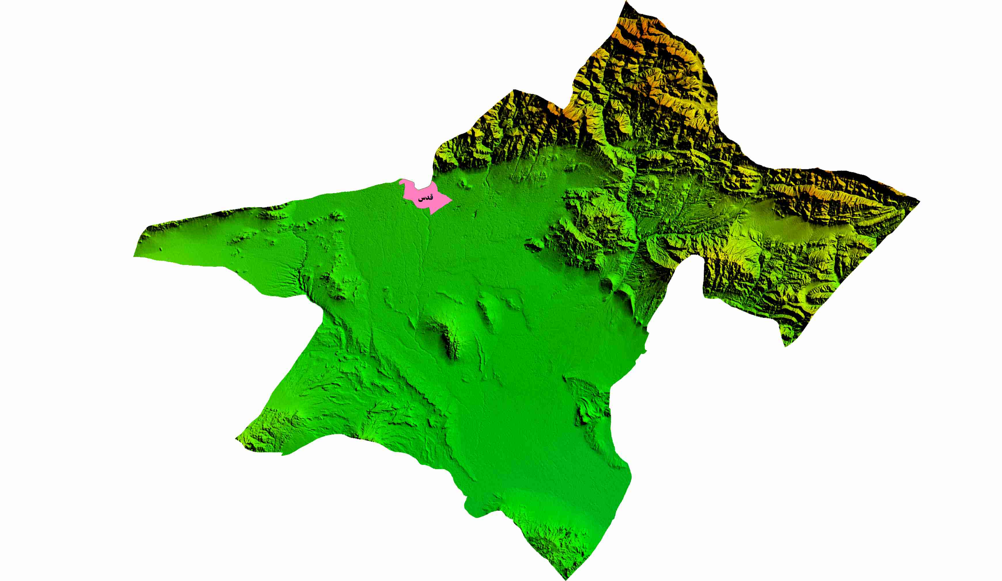 نقشه DEM استان تهران-شهر قدس