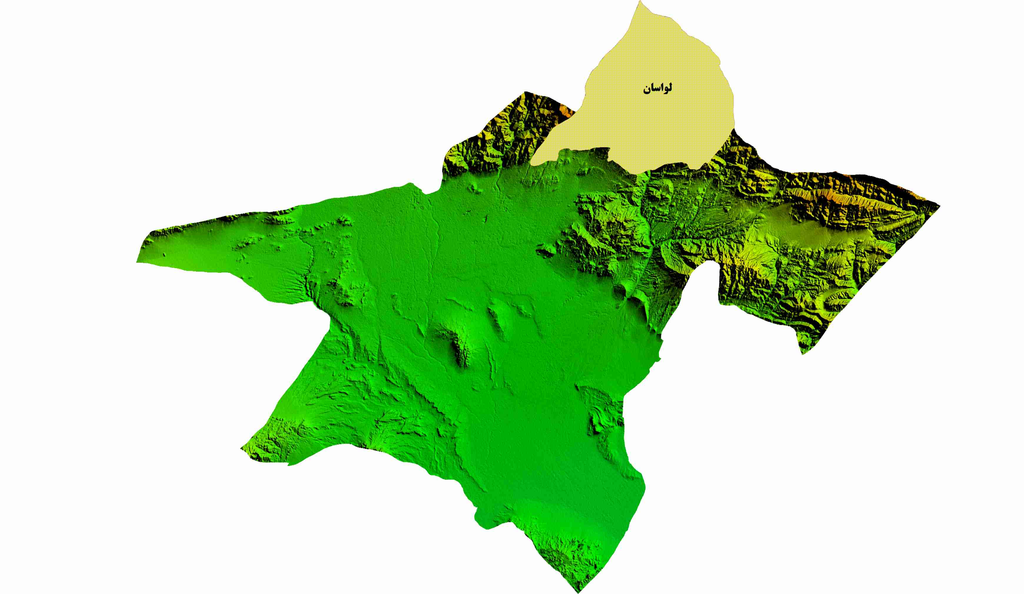 نقشه DEM استان تهران-شهر لواسان