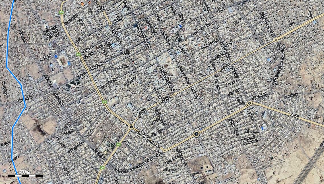 نقشه همراه با تصویر هوایی - ماهواره ای زابل در اتوکد با مختصات UTM