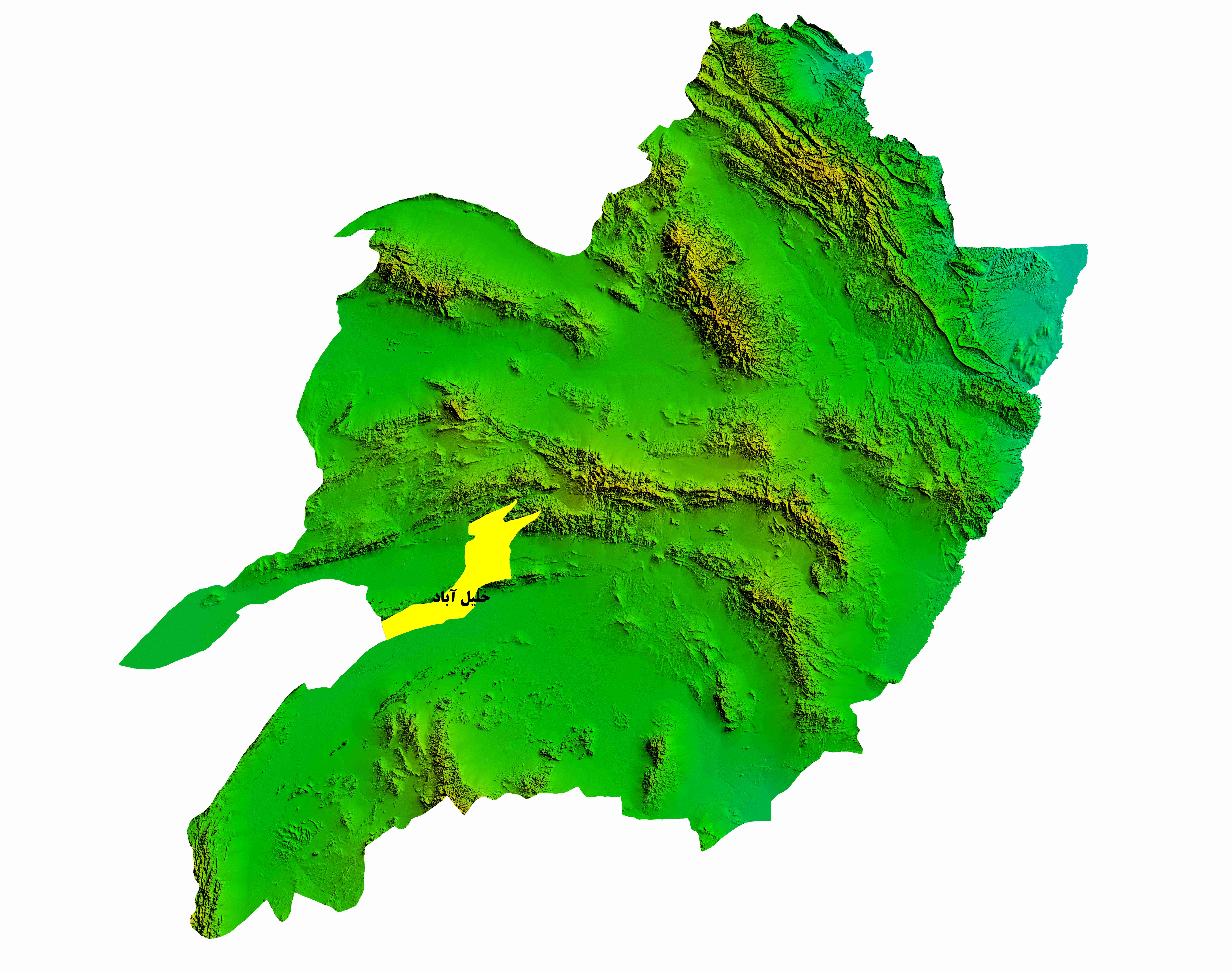 نقشه DEM  استان خراسان رضوی - شهرستان خلیل آباد