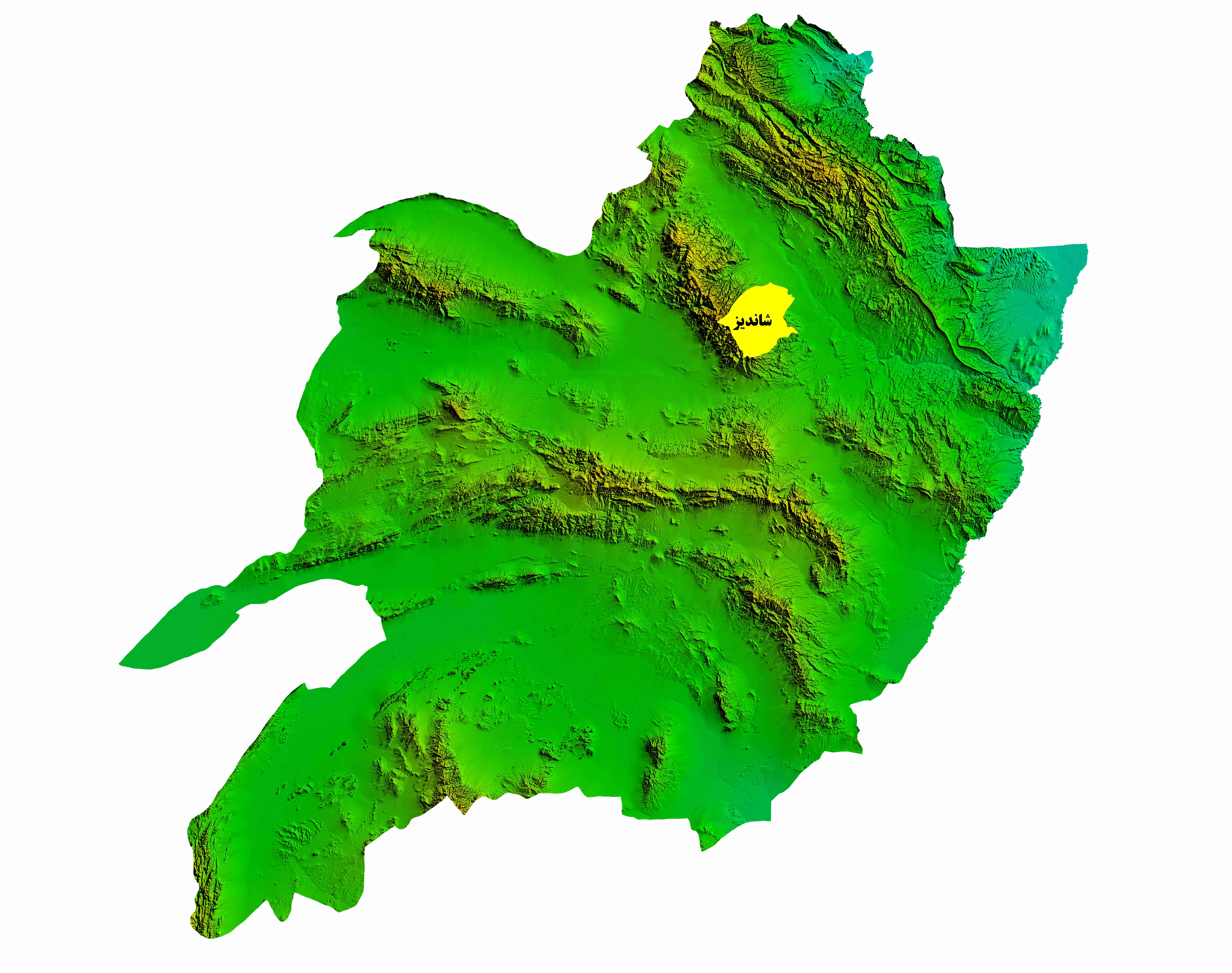 نقشه DEM  استان خراسان رضوی - شهرستان شاندیز