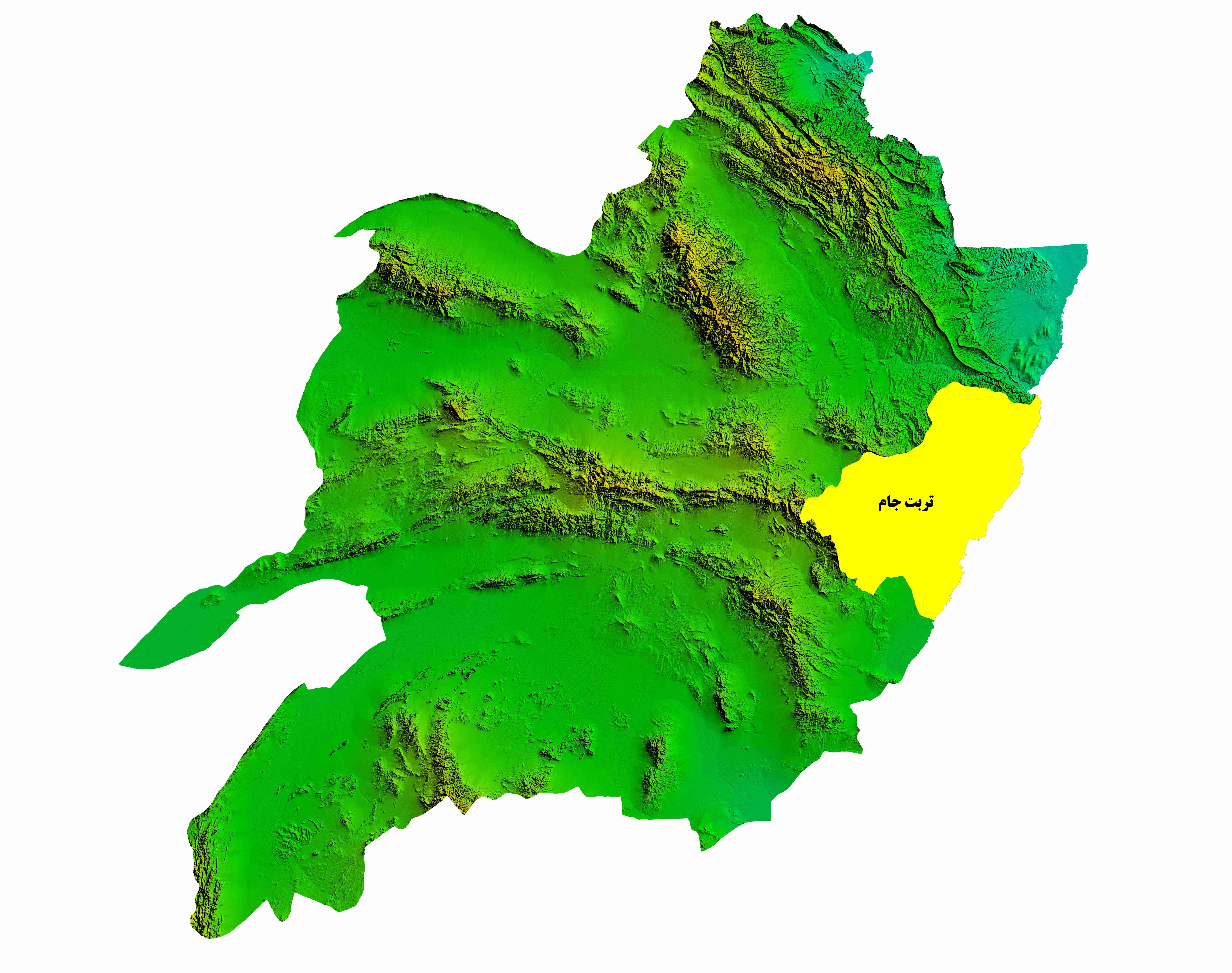 نقشه DEM  استان خراسان رضوی - شهرستان تربت جام