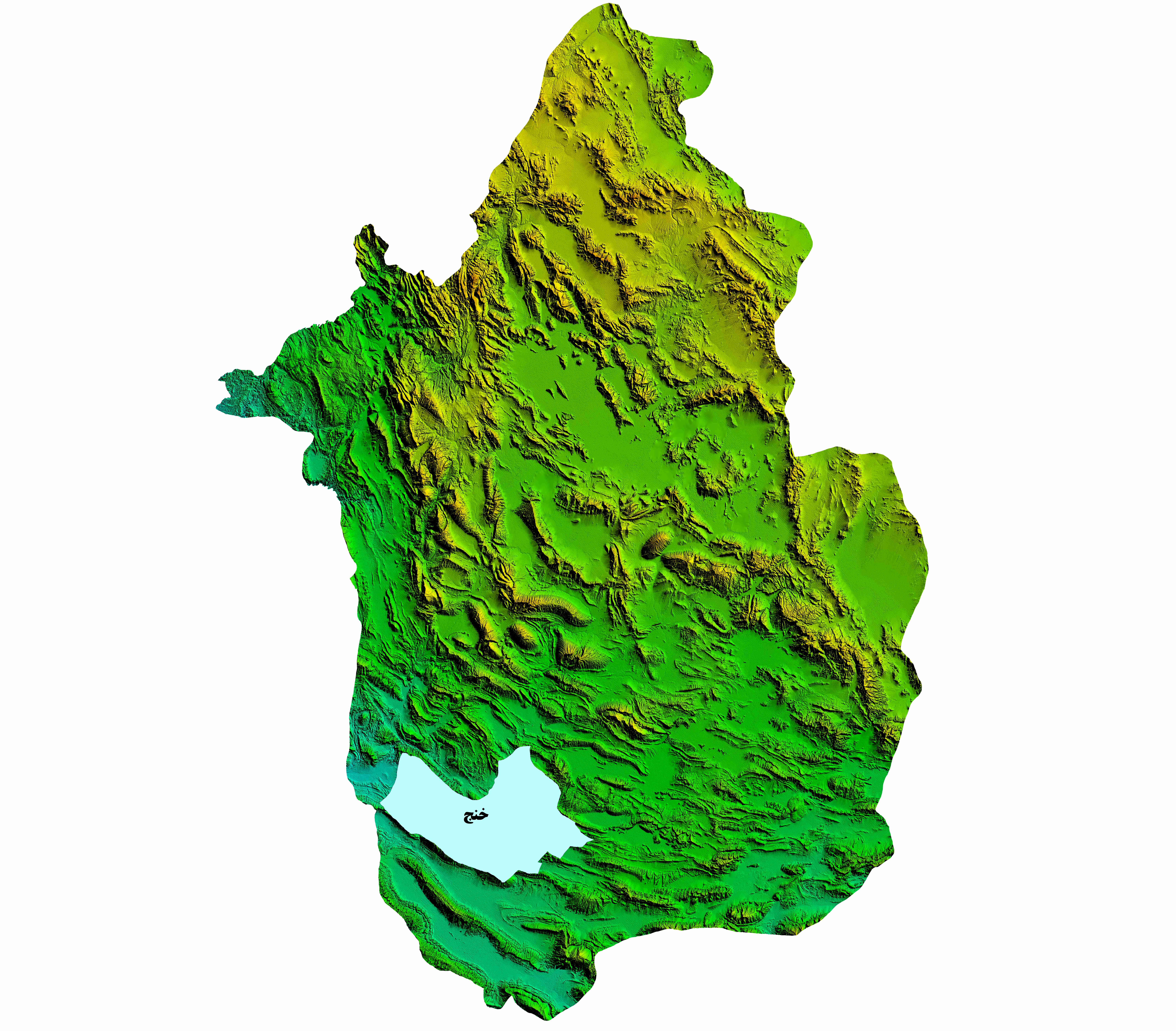 نقشه DEM استان فارس- شهرستان خنج