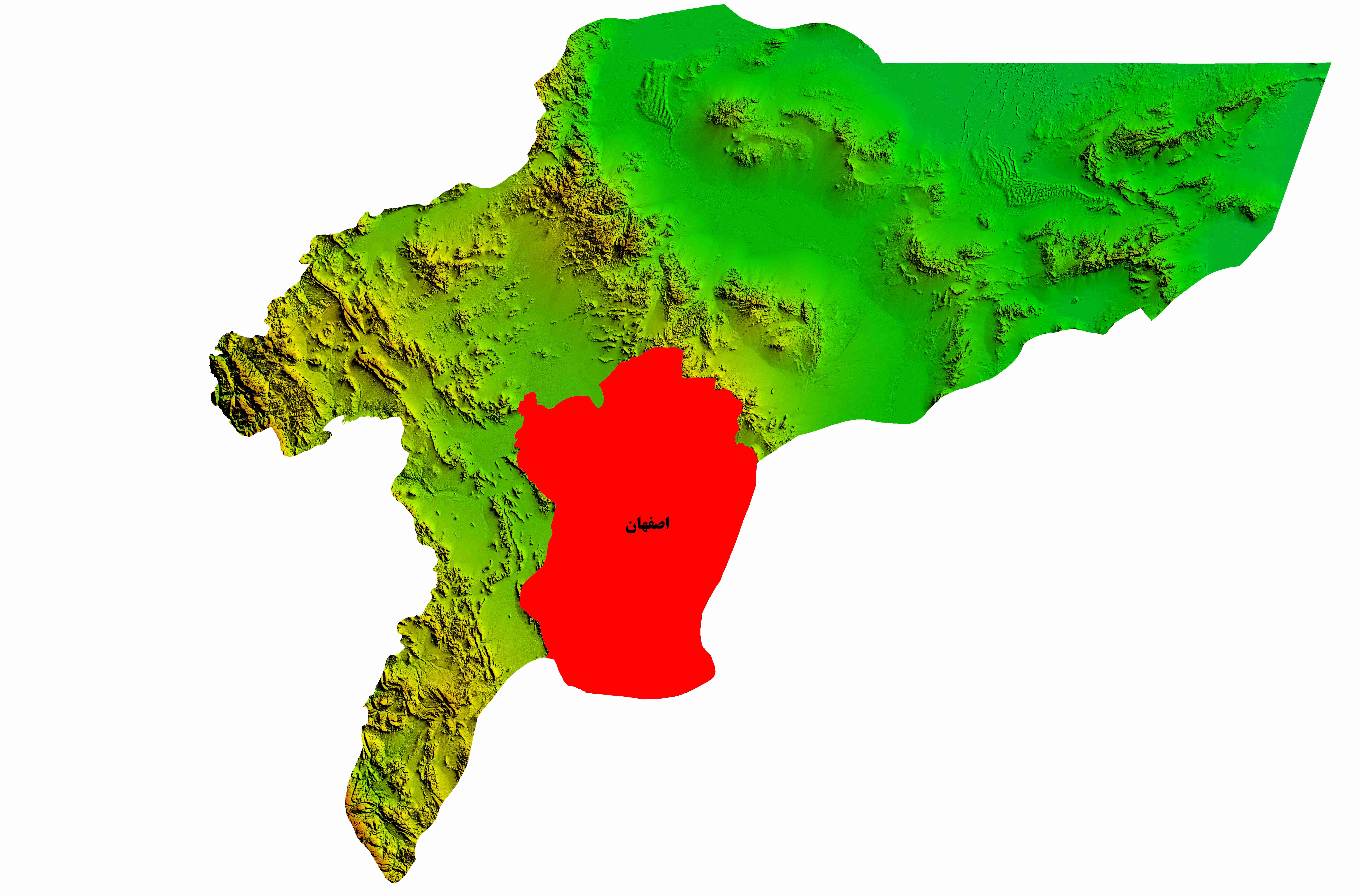 نقشه DEM  استان اصفهان-شهرستان اصفهان