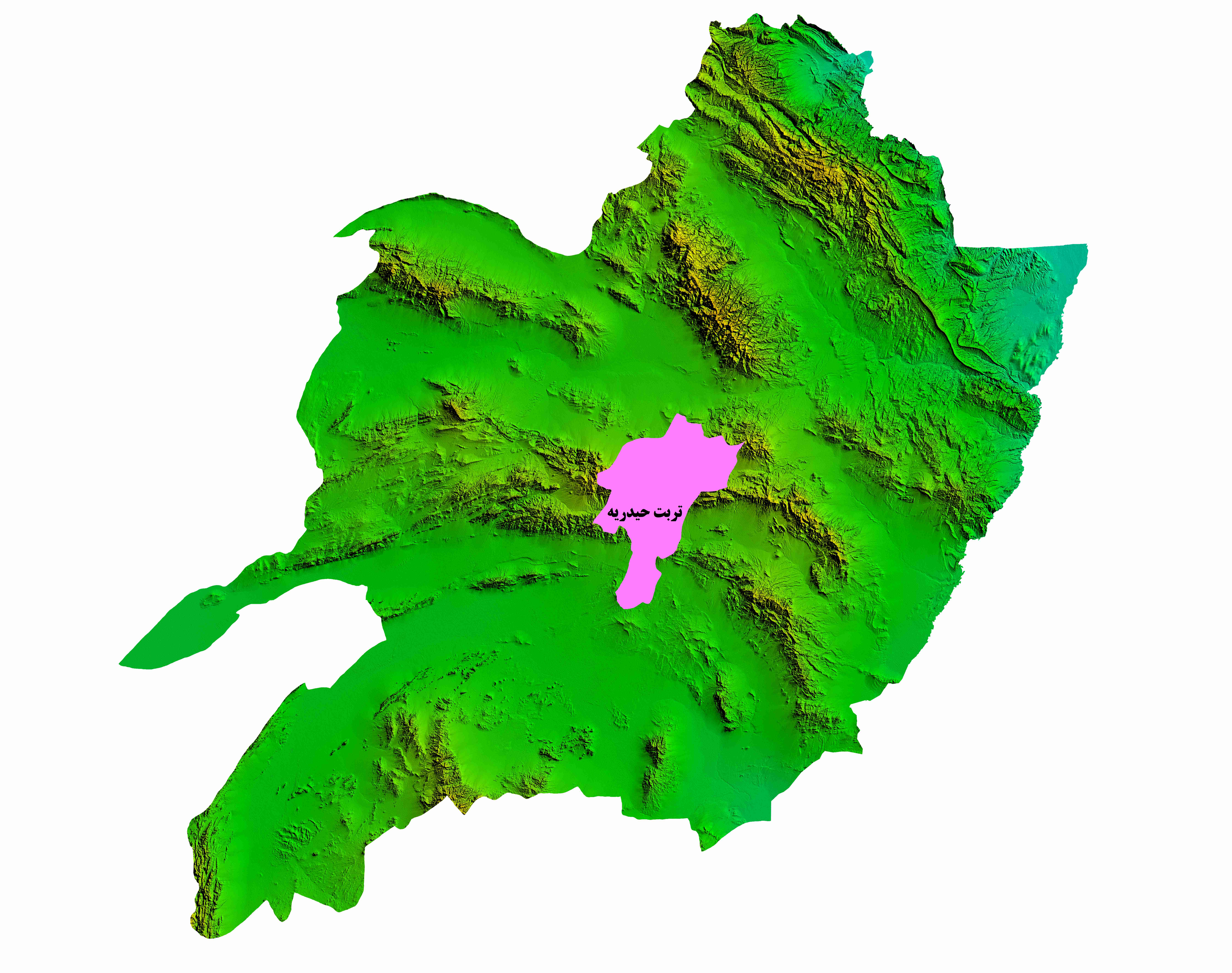 نقشه DEM  استان خراسان رضوی - شهرستان تربت حیدریه
