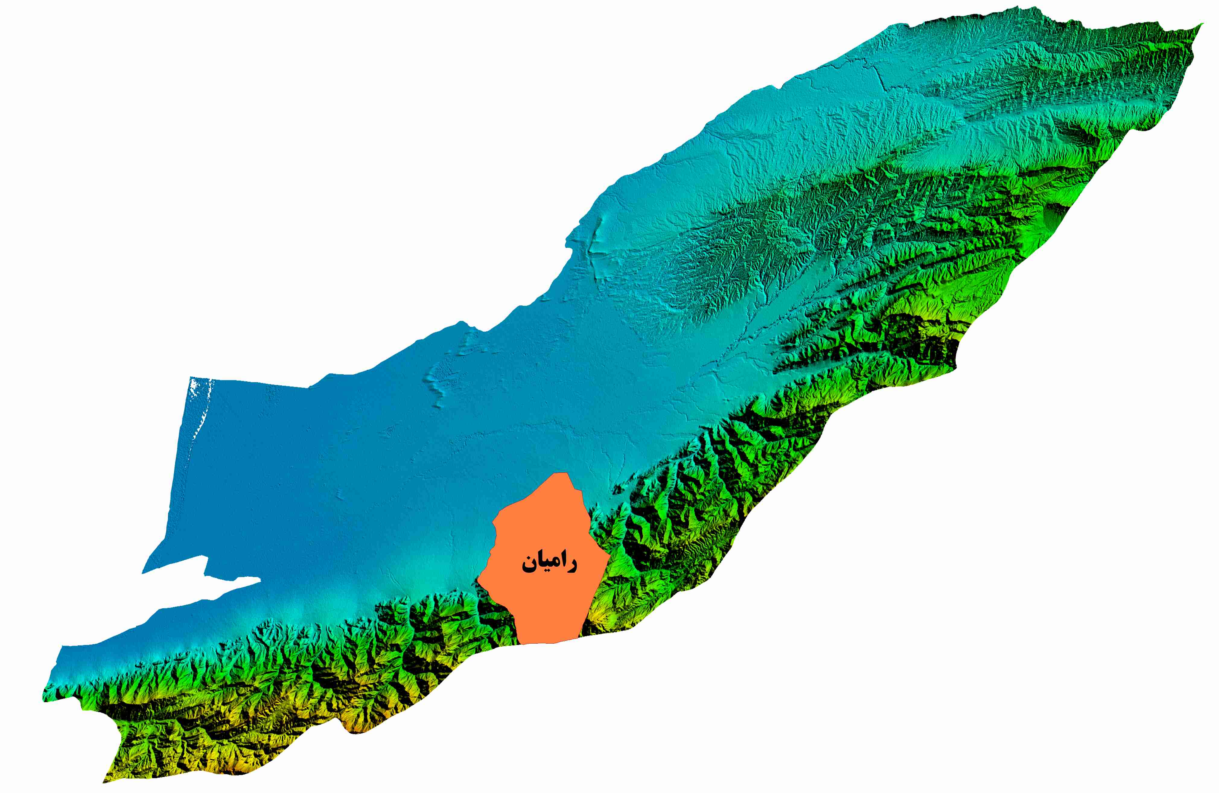 نقشه DEM  استان گلستان-شهرستان رامیان