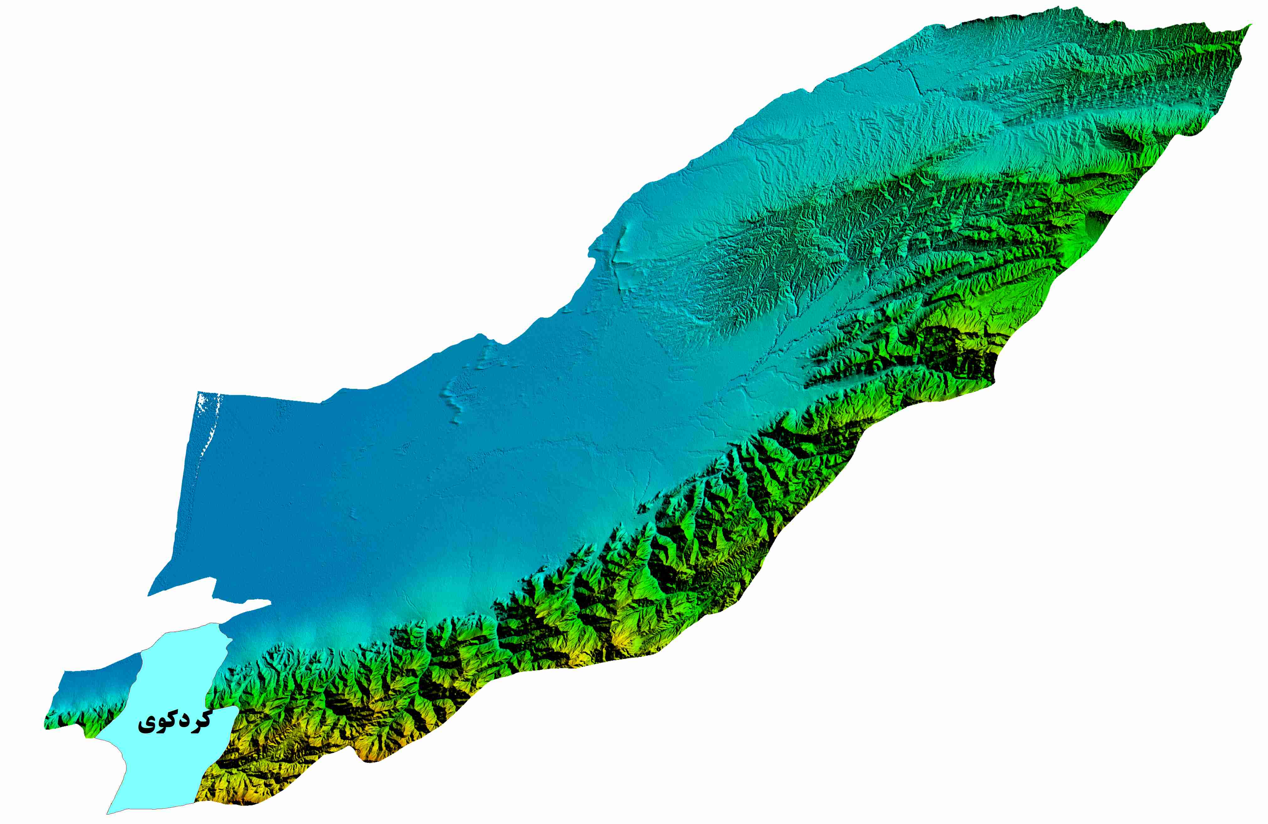 نقشه DEM  استان گلستان-شهرستان کردکوی