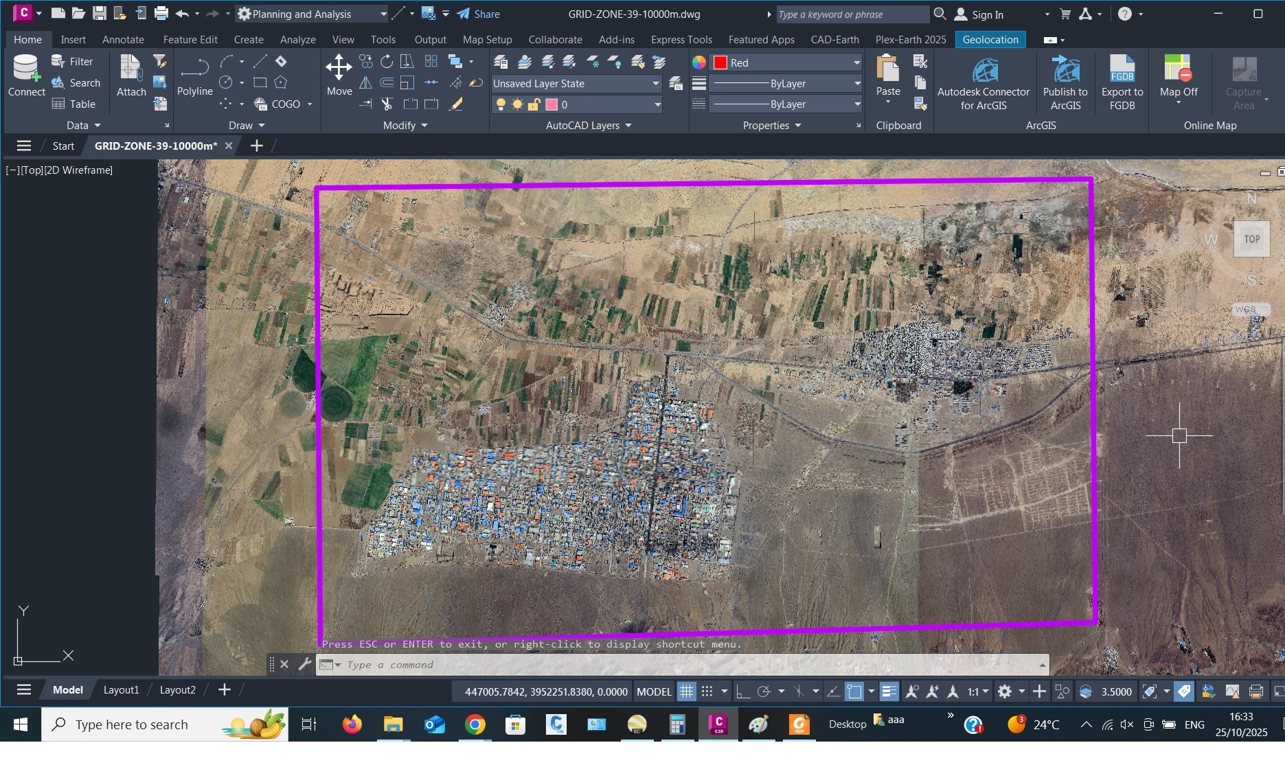 نقشه با تصویر هوایی ماهواره ای شهر اشتهارد با مختصات UTM