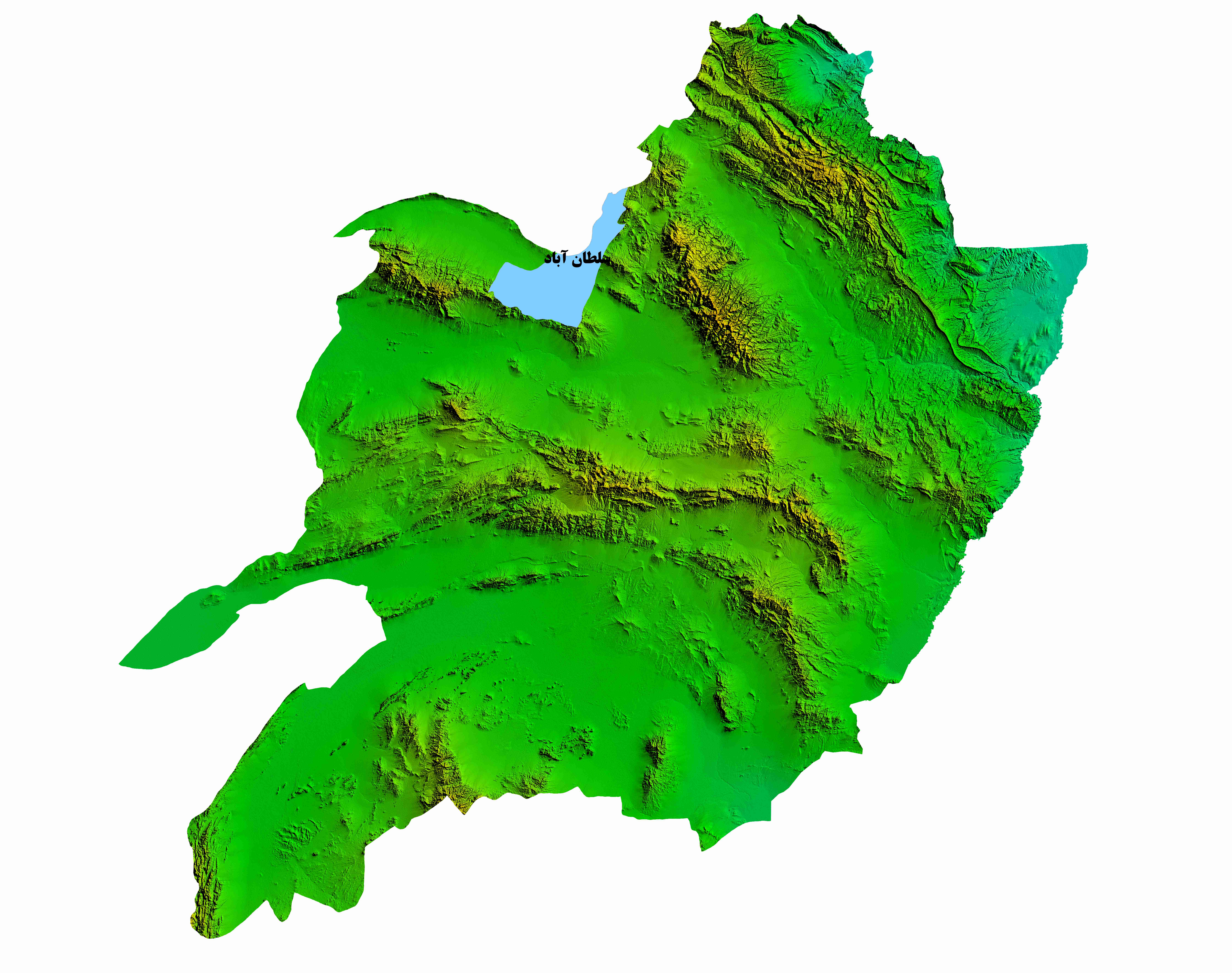 نقشه DEM  استان خراسان رضوی - شهرستان سلطان آباد
