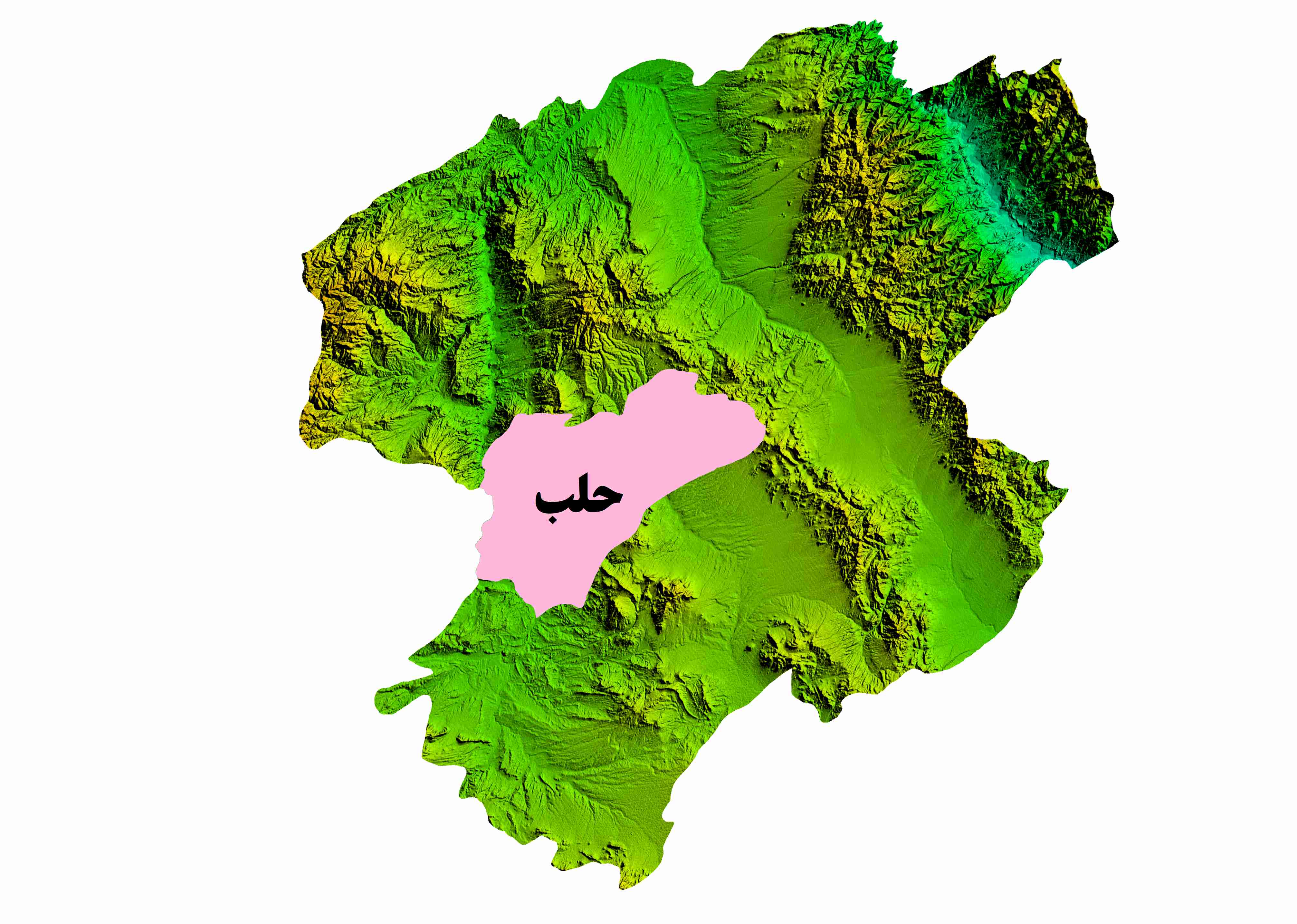 نقشه DEM  استان زنجان-شهرستان حلب