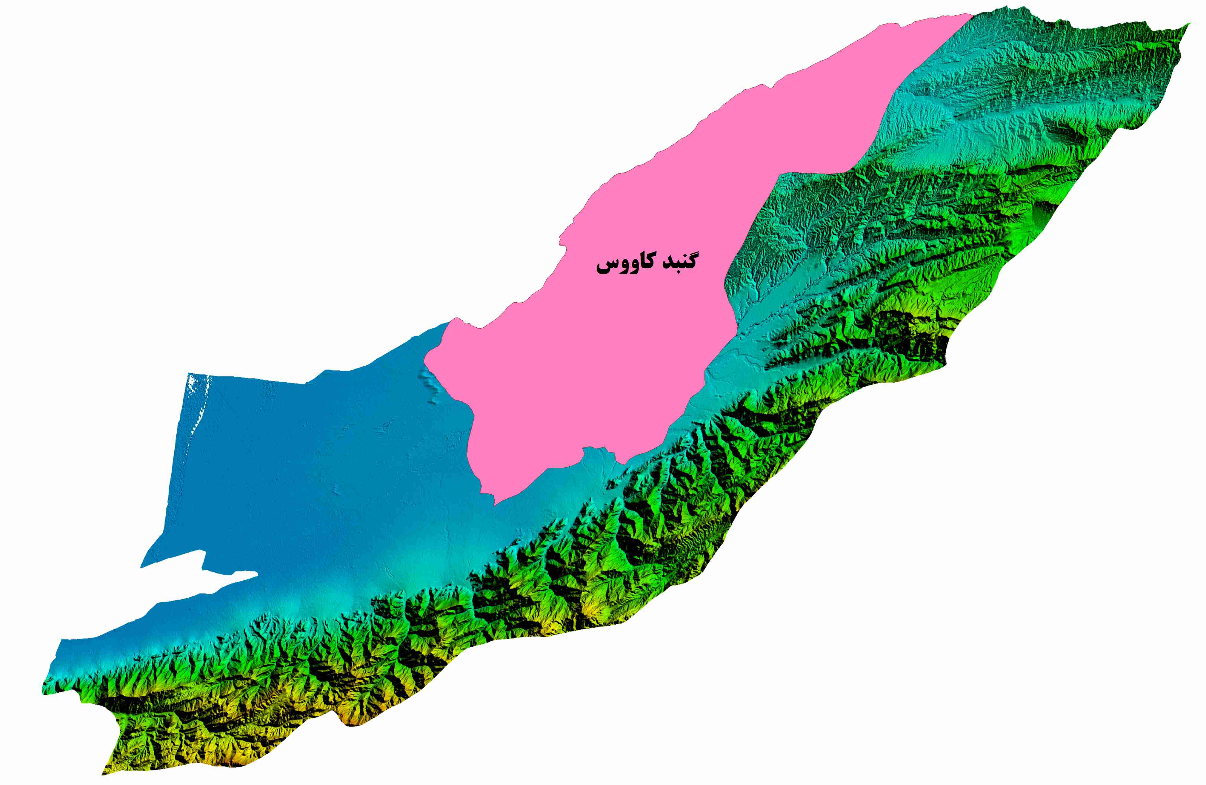 نقشه DEM  استان گلستان-شهرستان گنبدکاووس